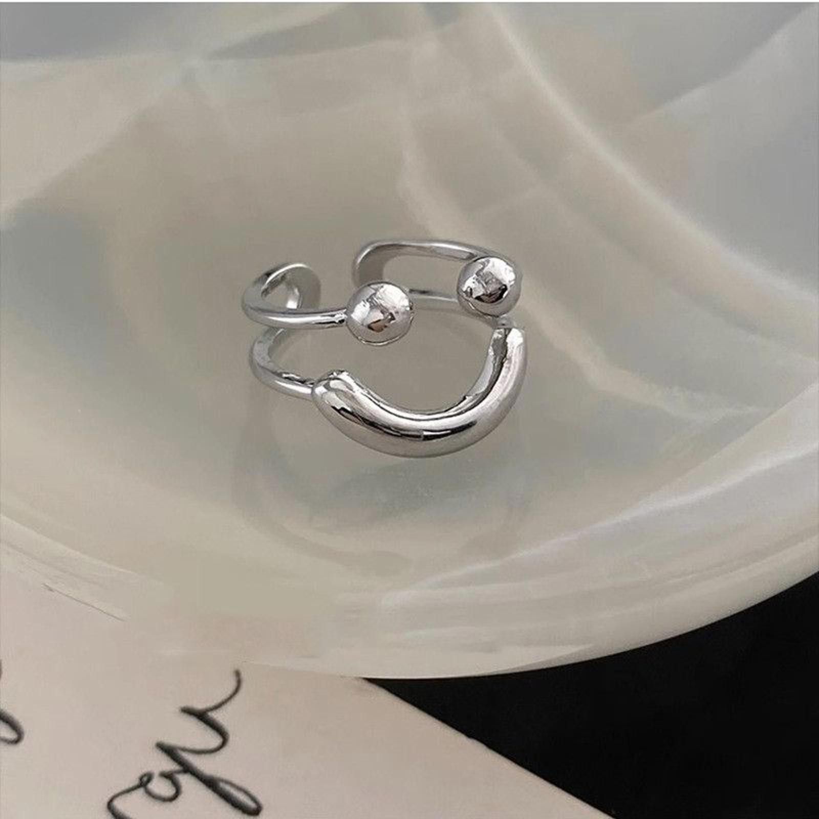 Jewelry Smiley Silver Ring Size ONE SIZE - 6 Thumbnail