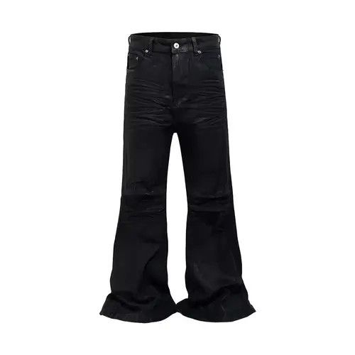 VIBE Wax Leather Baggy Flare Pants Size US 34 / EU 50 - 1 Thumbnail