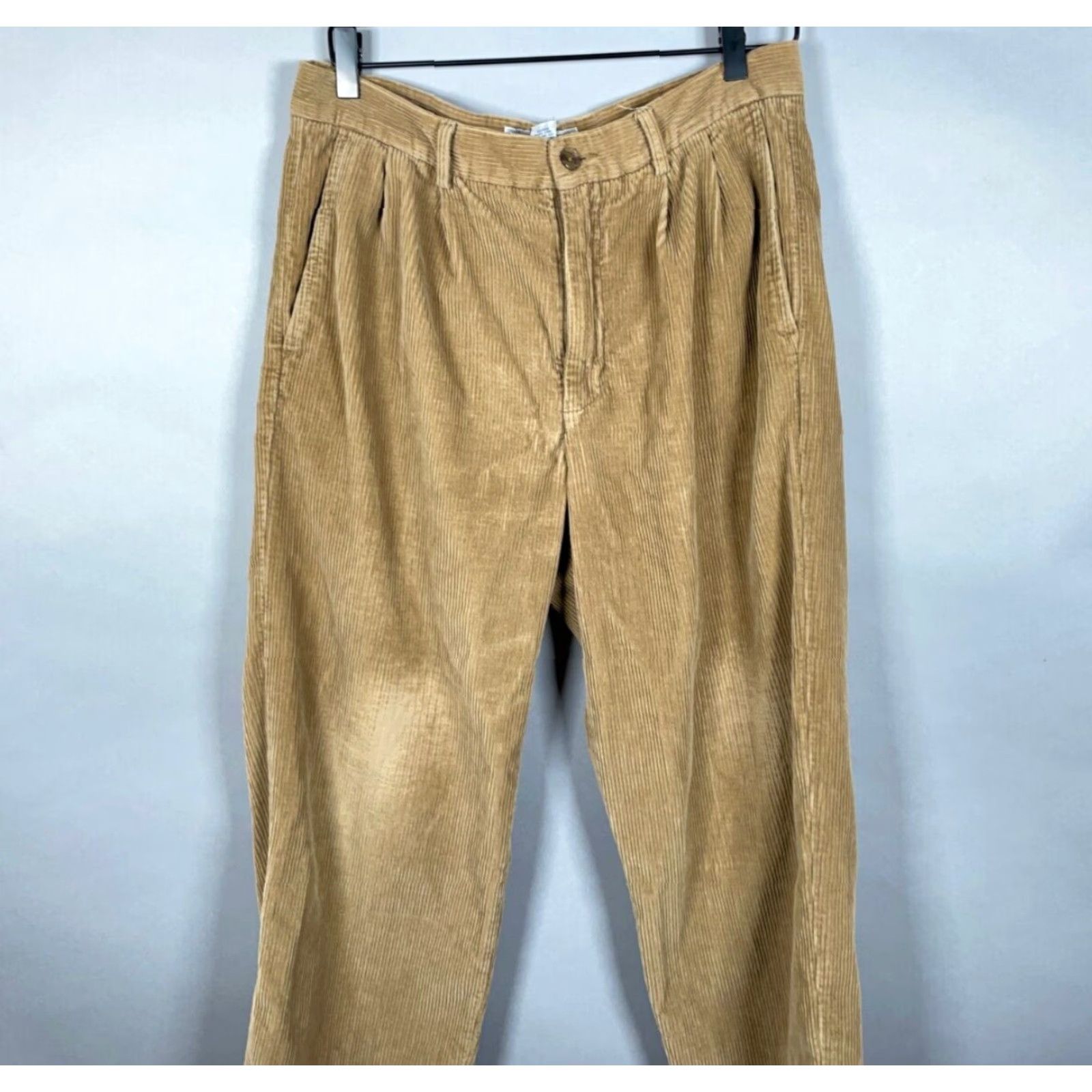 Vintage VTG Vintage Corduroy Pleated Pants - Men’s 32 x 28 - Brown Baggy/Relaxed Fit Chino Style 90s Hipster Retro Bags ZIP Fly Mens 32/28 tag Size US 32 / EU 48 - 4 Thumbnail