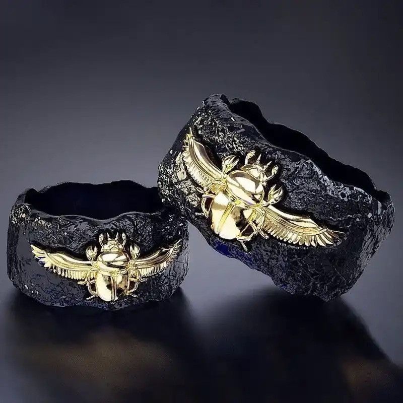 Jewelry × Vintage Vintage Two-tone Scarab Ring Size ONE SIZE - 1 Thumbnail
