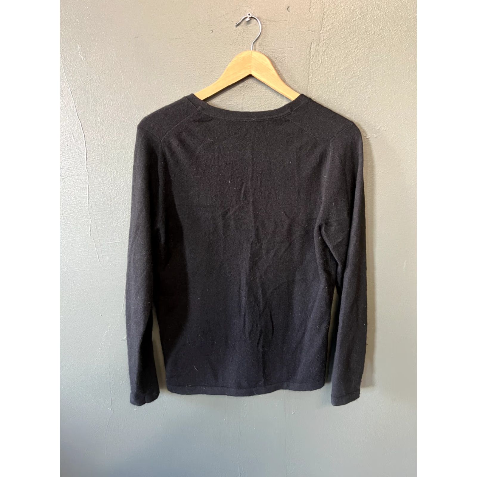 Vintage Pure Collection Black Long Sleeve Cardigan Sweater Womens 8/10 Cashmere - Size 8/10 Size M / US 6-8 / IT 42-44 - 2 Thumbnail