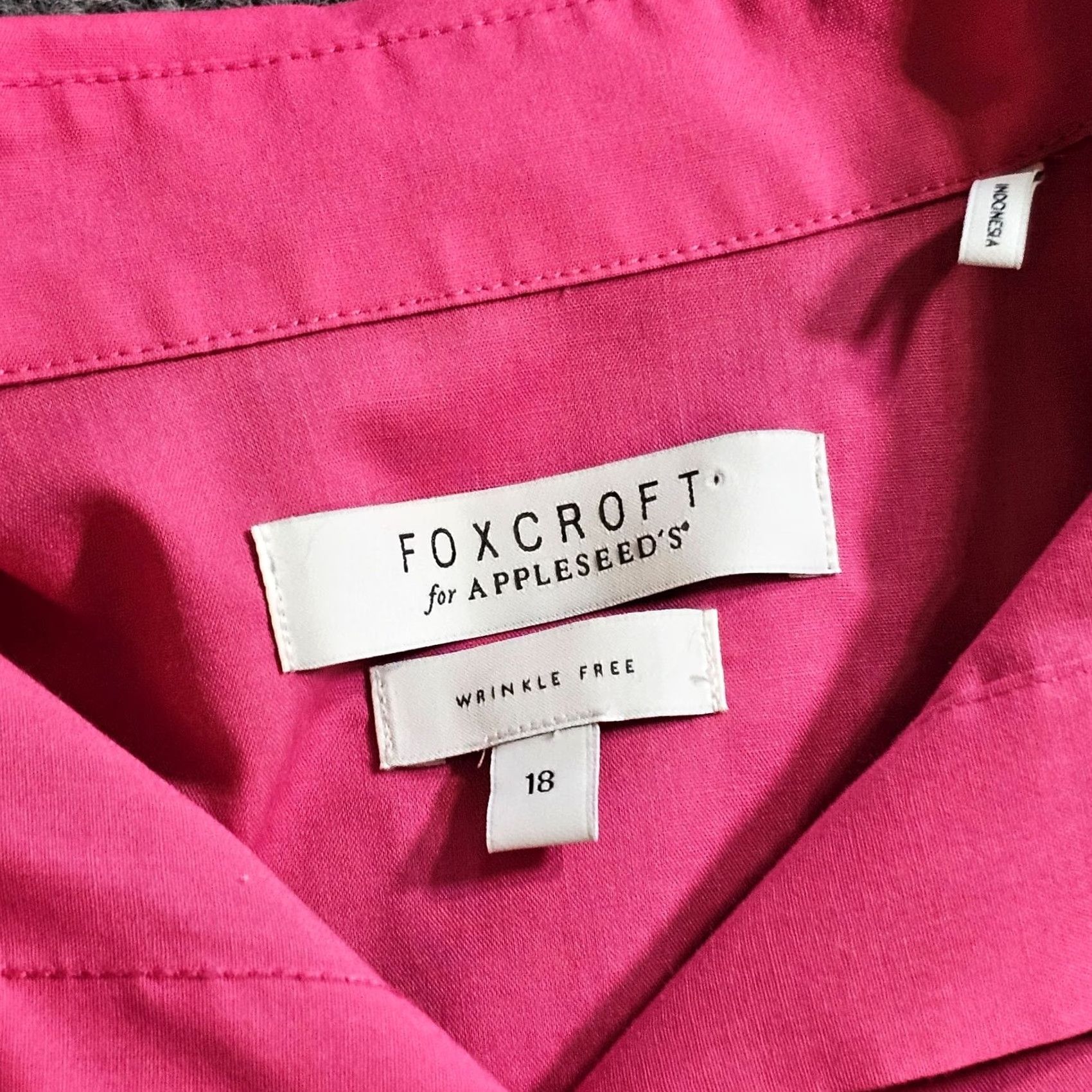 Vintage Foxcroft Top Shirt Womens 18 Pink Long Sleeve Button Wrinkle Free Career Basic XS? Size XXL / US 16-18 / IT 52-54 - 3 Thumbnail