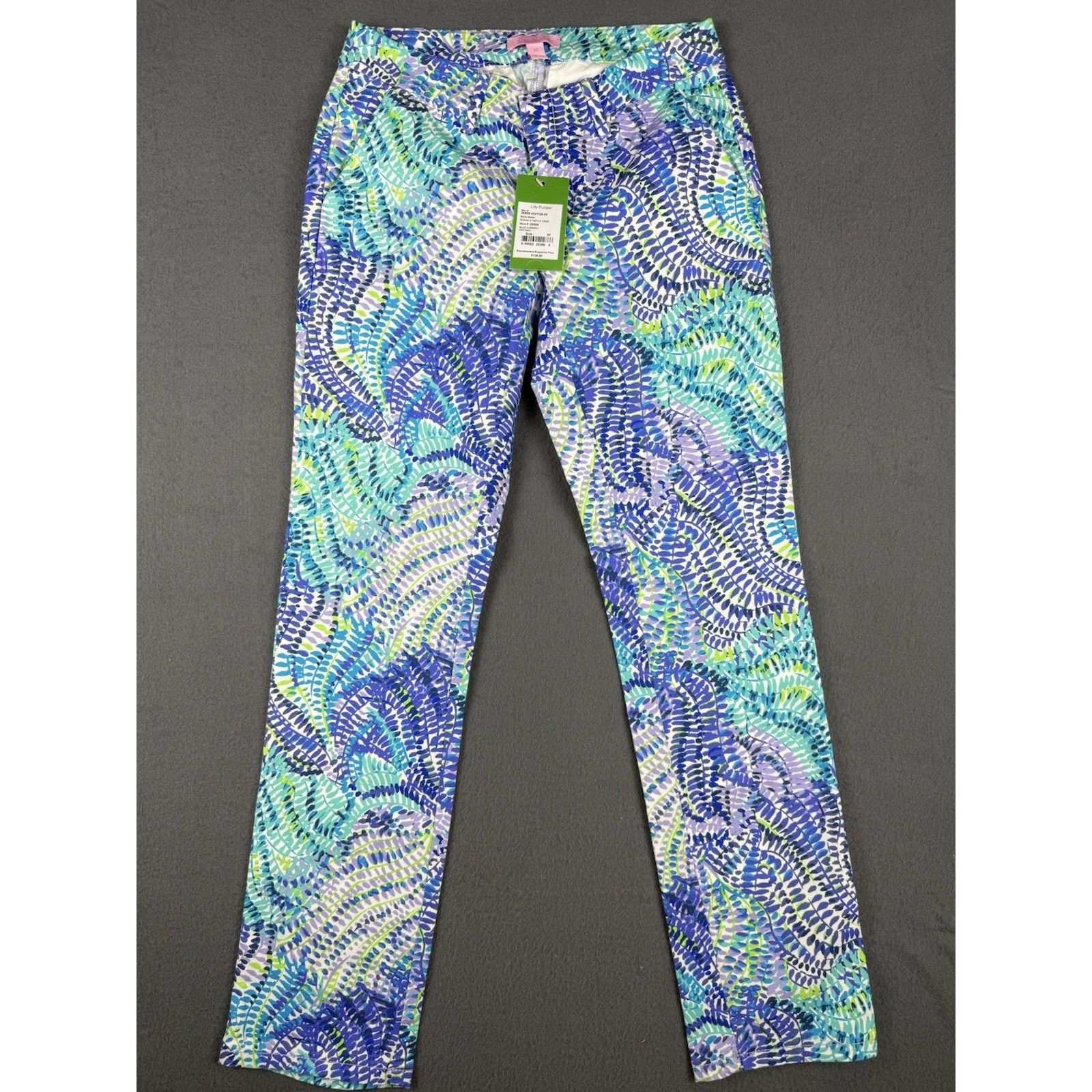 Lilly Pulitzer NWT Lilly Pulitzer Shanna Stretch Crop Pants Fantasea 00 Size 24" / US 00 / IT 34 - 1 Thumbnail