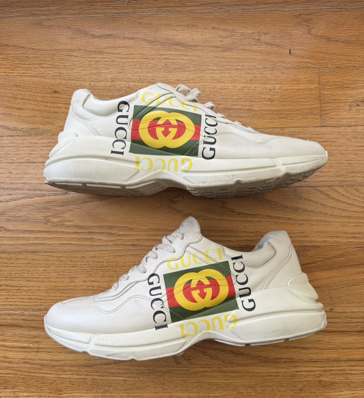 Gucci Gucci Rython Leather Sneaker Vintage Logo Size US 13 / EU 46 - 1 Thumbnail