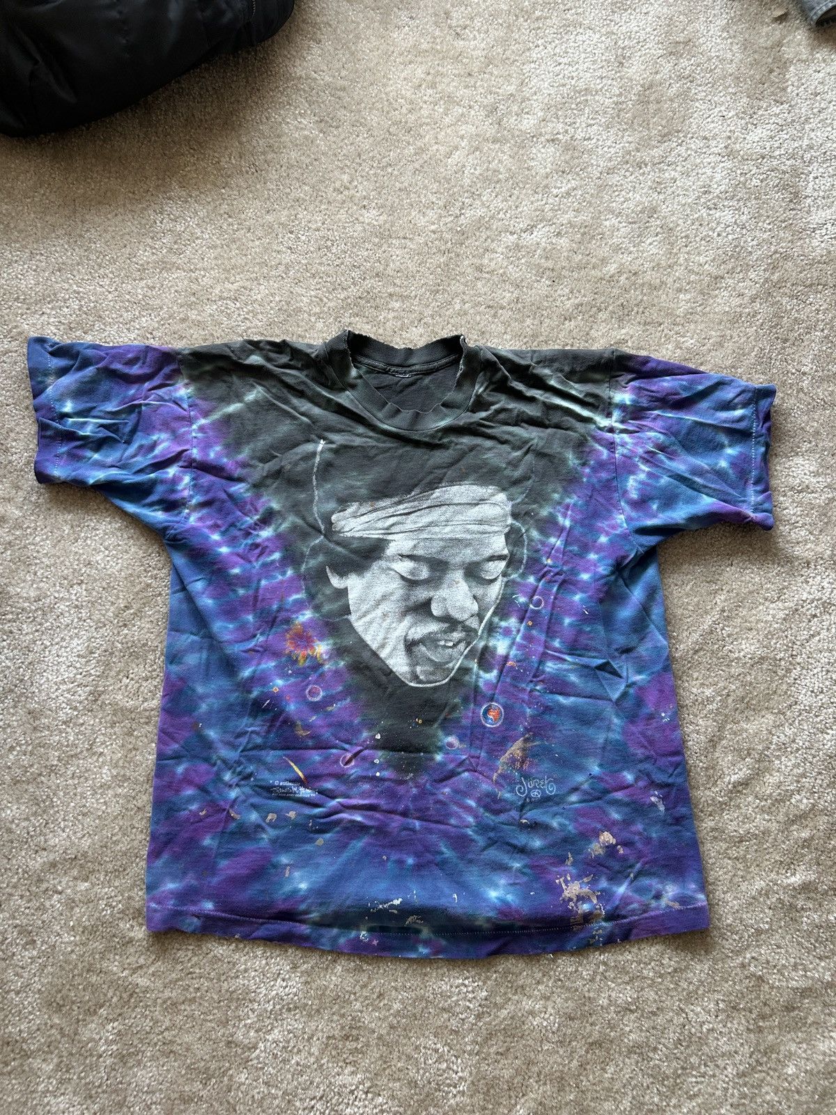 Vintage Vintage jimmi hendrix tie dye tee Size US XL / EU 56 / 4 - 1 Thumbnail