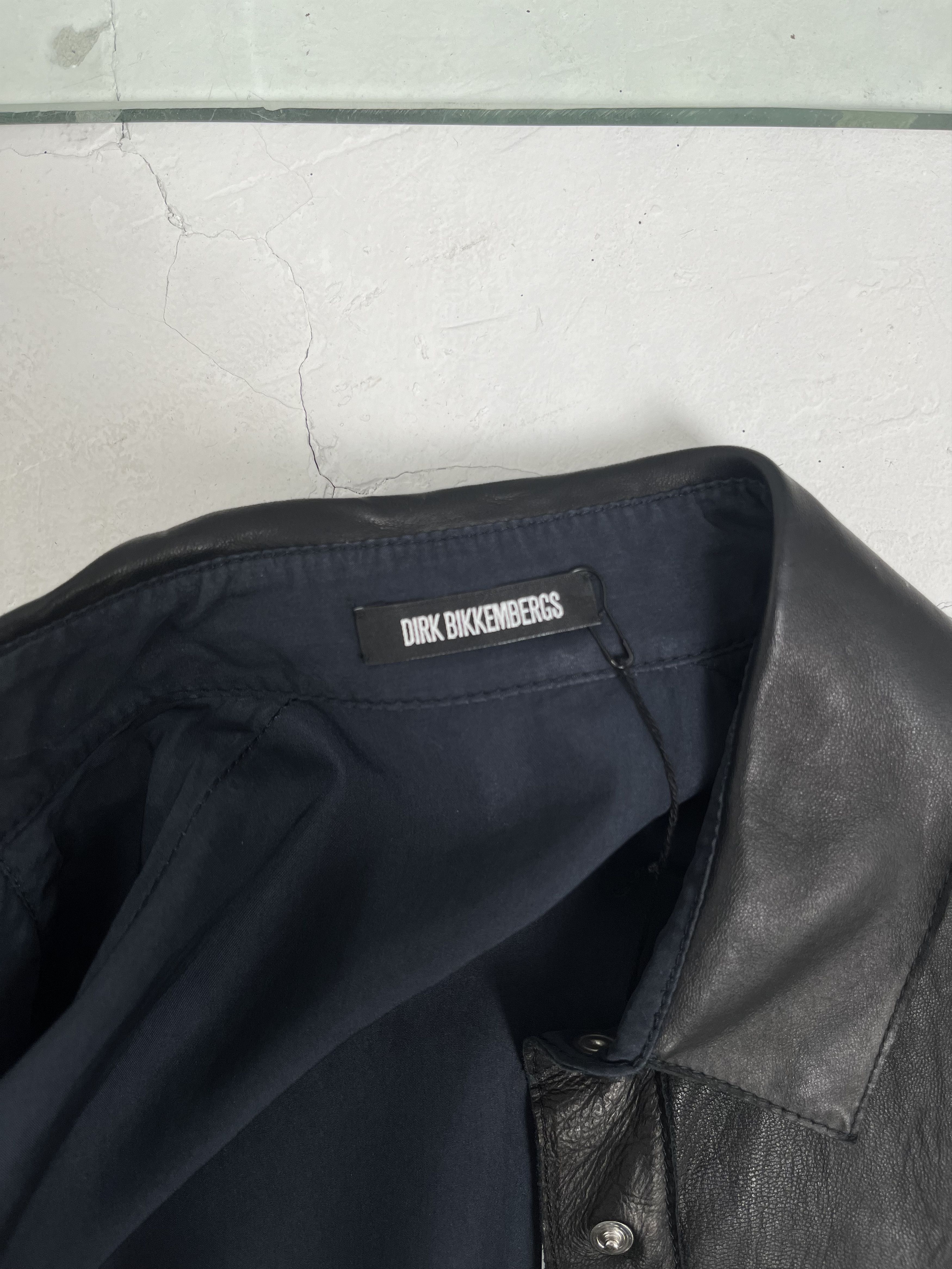 Dirk Bikkembergs Leather Patched Blue&Black Shirt Size S / US 4 / IT 40 - 9 Thumbnail