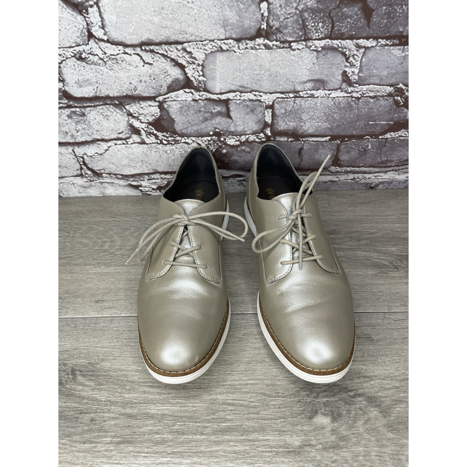 Cole Haan Cole Haan Original Grand Pearl Metallic Oxfords Shoes Women Size US 8 / IT 38 - 2 Thumbnail