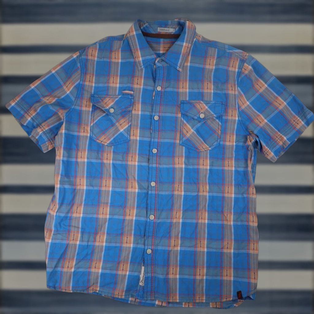 Gramicci VINTAGE Gramicci Mens XL Textured Design Adventure Shirt Blue Shirt Mens XL Blue Adventure Gramicci Size US XL / EU 56 / 4 - 1 Thumbnail