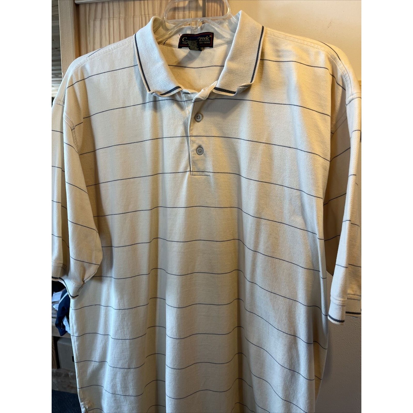 Other Cross Creek Men’s XL Yellow Striped cotton golf polo shirt Size US XL / EU 56 / 4 - 10 Thumbnail