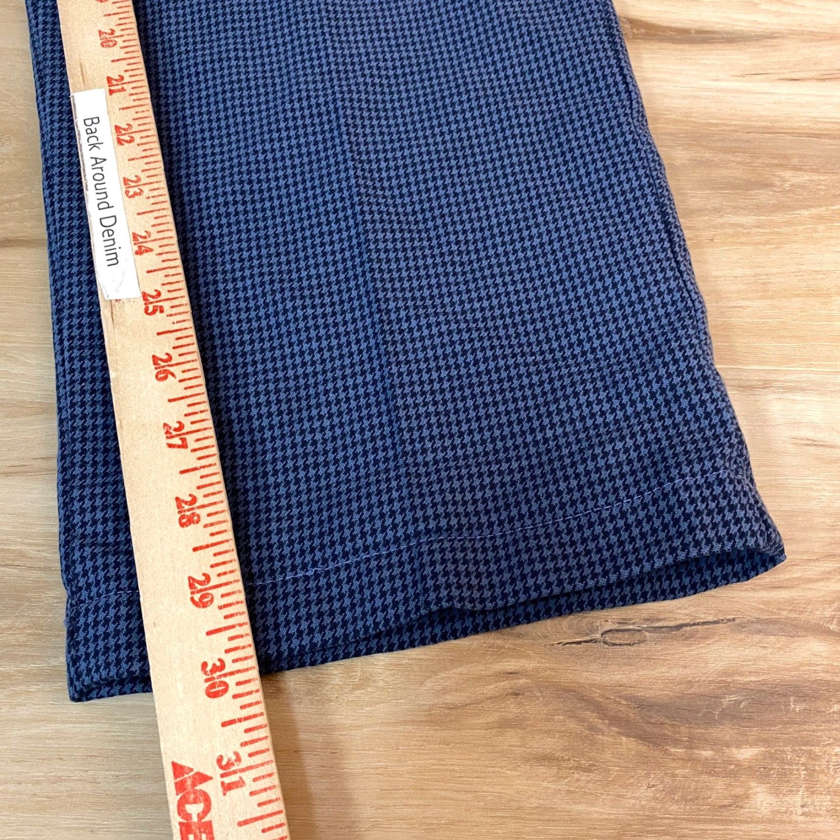 Lands' End Lands End Mens Pants 35 Blue Houndstooth Cotton Flat Front Traditional Fit Size US 35 - 6 Thumbnail
