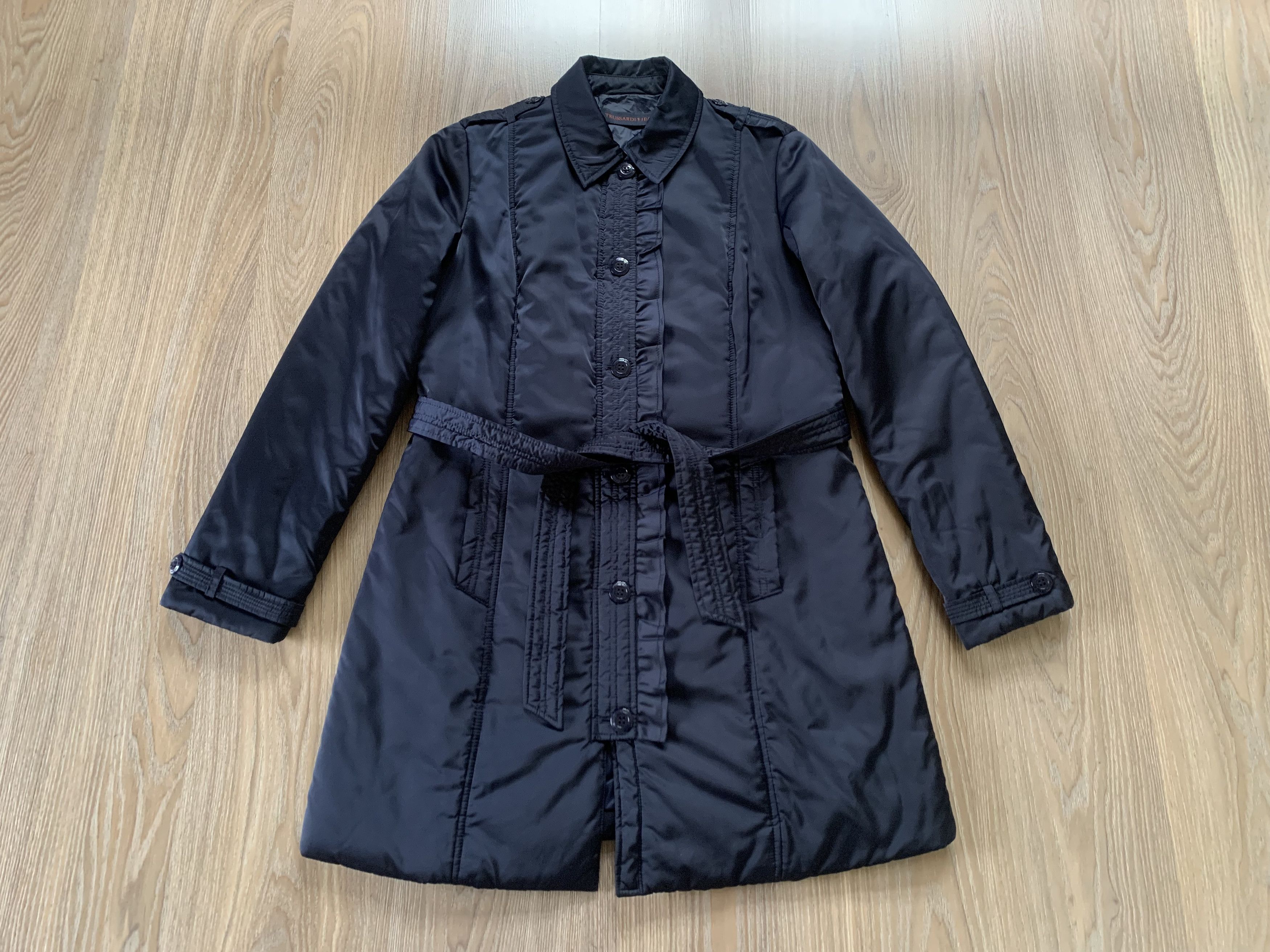 Trussardi Trussardi Womens Vintage Navy Blue Trench Size M / US 6-8 / IT 42-44 - 2 Thumbnail