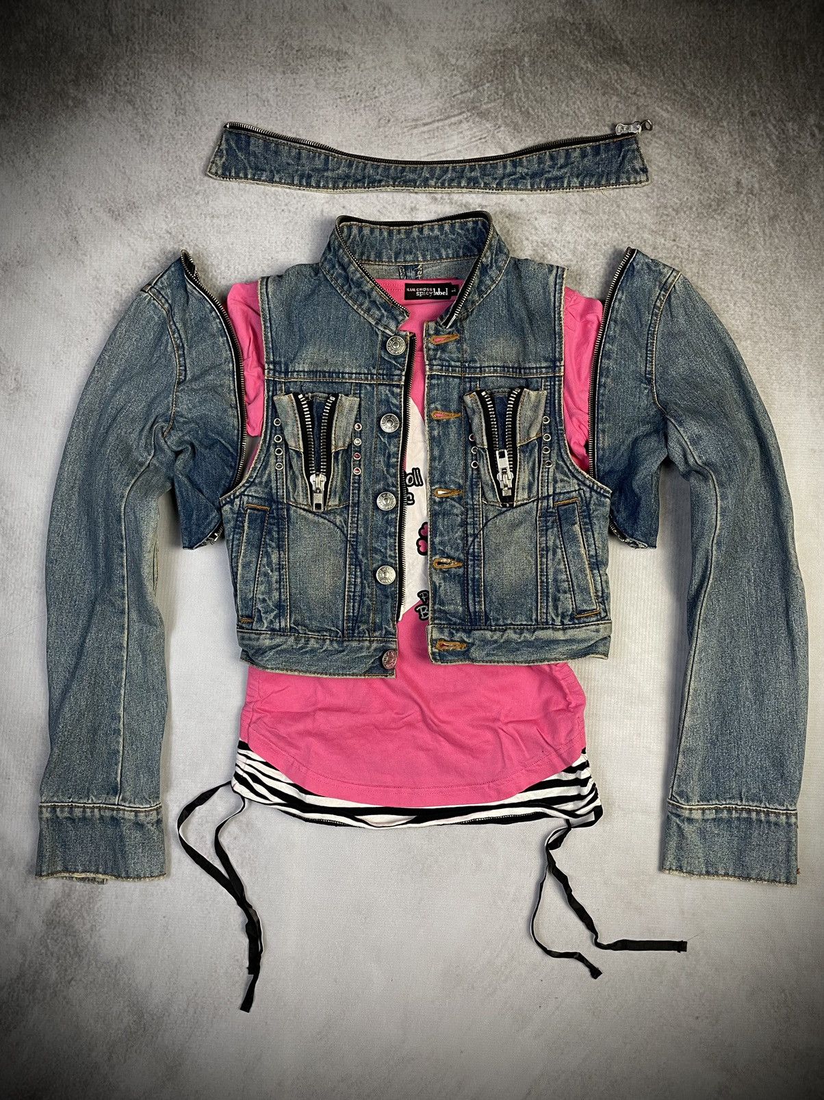 Hysteric Glamour Y2k Swordfish Modular Dystopian Denim Jacket Size XS / US 0-2 / IT 36-38 - 1 Thumbnail