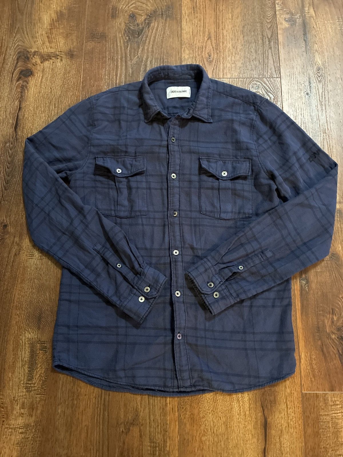 Zadig & Voltaire Blue Zadig & Voltaire Skull Button up Shirt Size US S / EU 44-46 / 1 - 1 Thumbnail