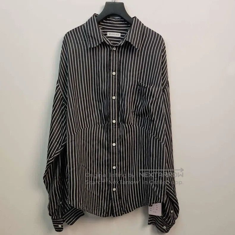 Balenciaga Balenciaga Black and White Striped Shirt Size XS / US 0-2 / IT 36-38 - 1 Thumbnail