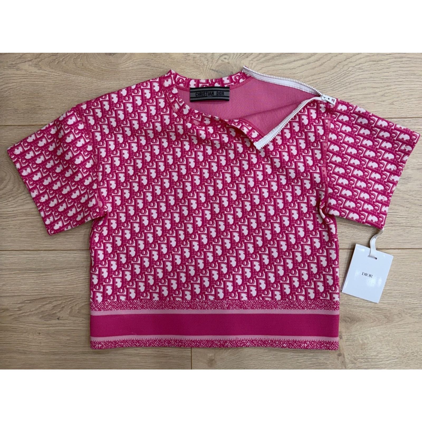 Dior Dior Jacquard Oblique Logo Pink White Short Sleeve Shirt 34 Size XS / US 0-2 / IT 36-38 - 6 Thumbnail