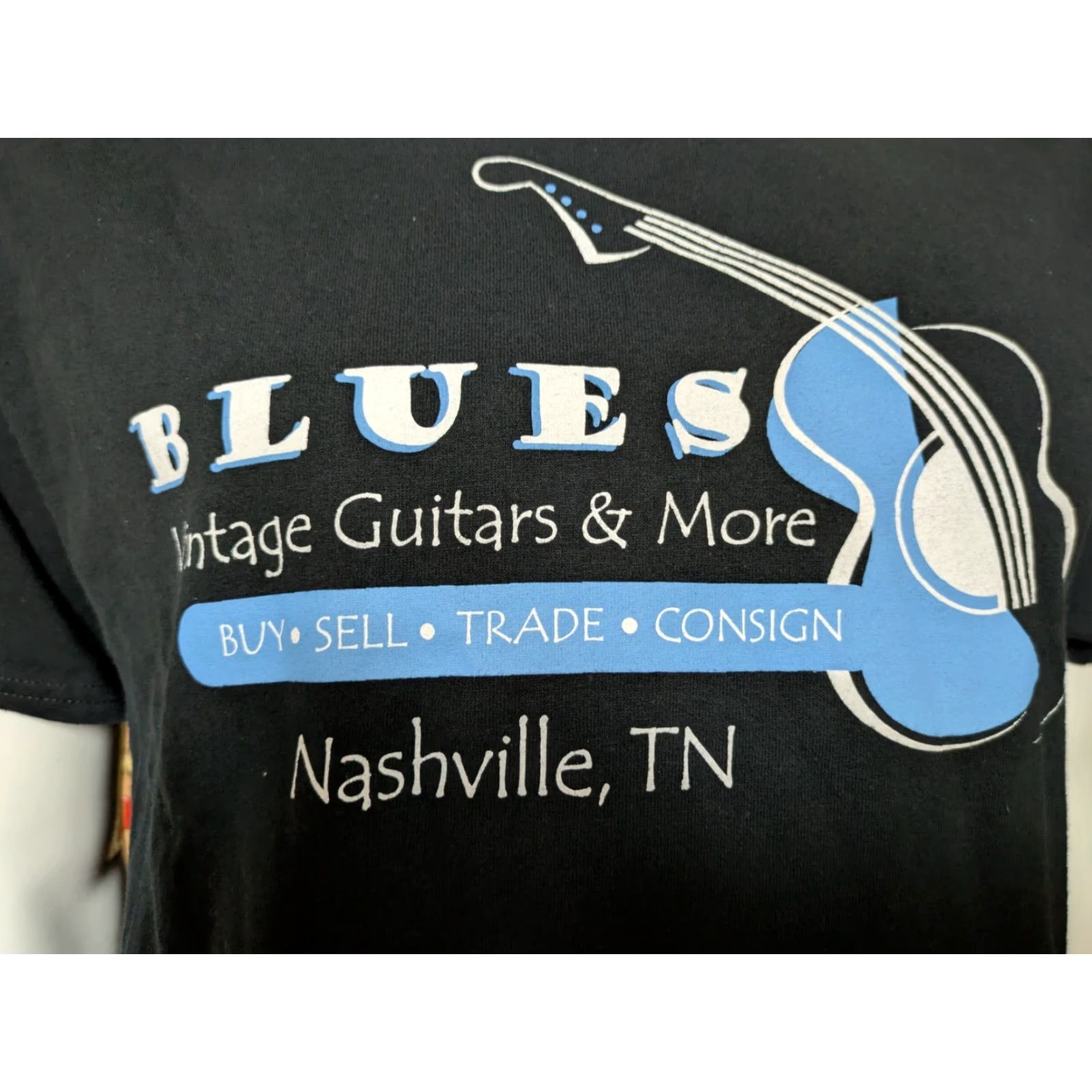 Vintage BLUES Vintage Guitars Nashville T Shirt Large Life Is Too Short To Play A Lousy Size US L / EU 52-54 / 3 - 2 Thumbnail