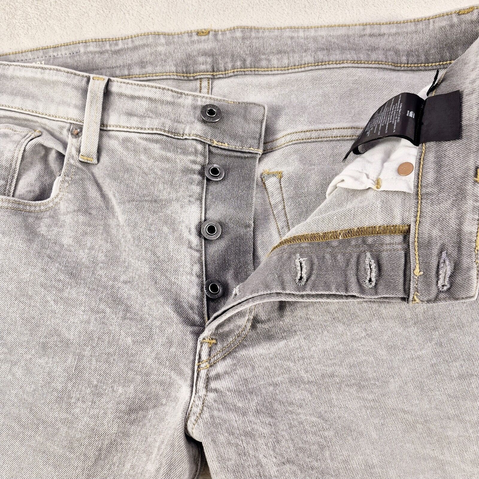 G-Star G-Star Raw 3301 Tapered Slim Men’s Gray Denim Jeans 36x32 Size US 36 / EU 52 - 7 Thumbnail