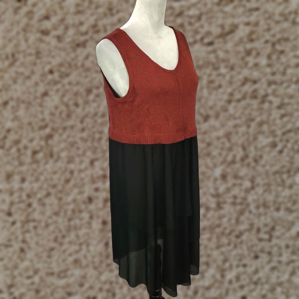 Vintage Gaspari New Womens Dress Size Large Bamboo Knee Length Chiffon Camisole Tunic Sheer Size L / US 10 / IT 46 - 1 Thumbnail