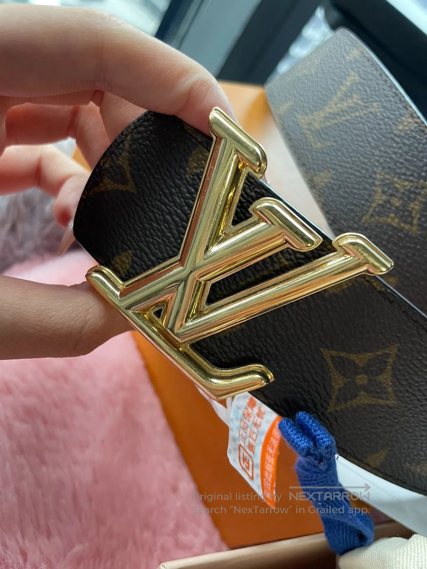 Louis Vuitton Louis Vuitton size 95 Brown Monogrammed Gold Buckle Belt| Size ONE SIZE - 4 Thumbnail