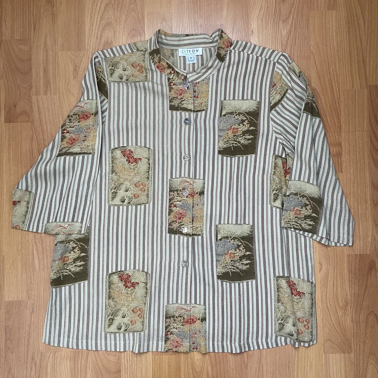 Vintage Vintage Citron Women’s Floral 100% Silk Button Up Shirt XL Size XL / US 12-14 / IT 48-50 - 1 Thumbnail