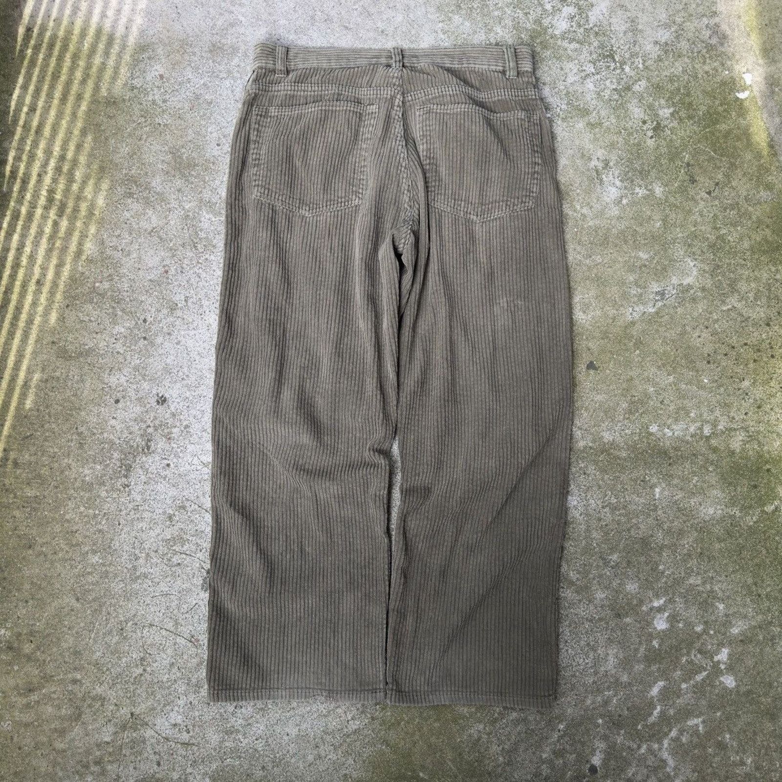 Vintage Y2K Utility Baggy Wide Leg Corduroy Pants ERD Grunge Skater Size US 34 / EU 50 - 2 Thumbnail