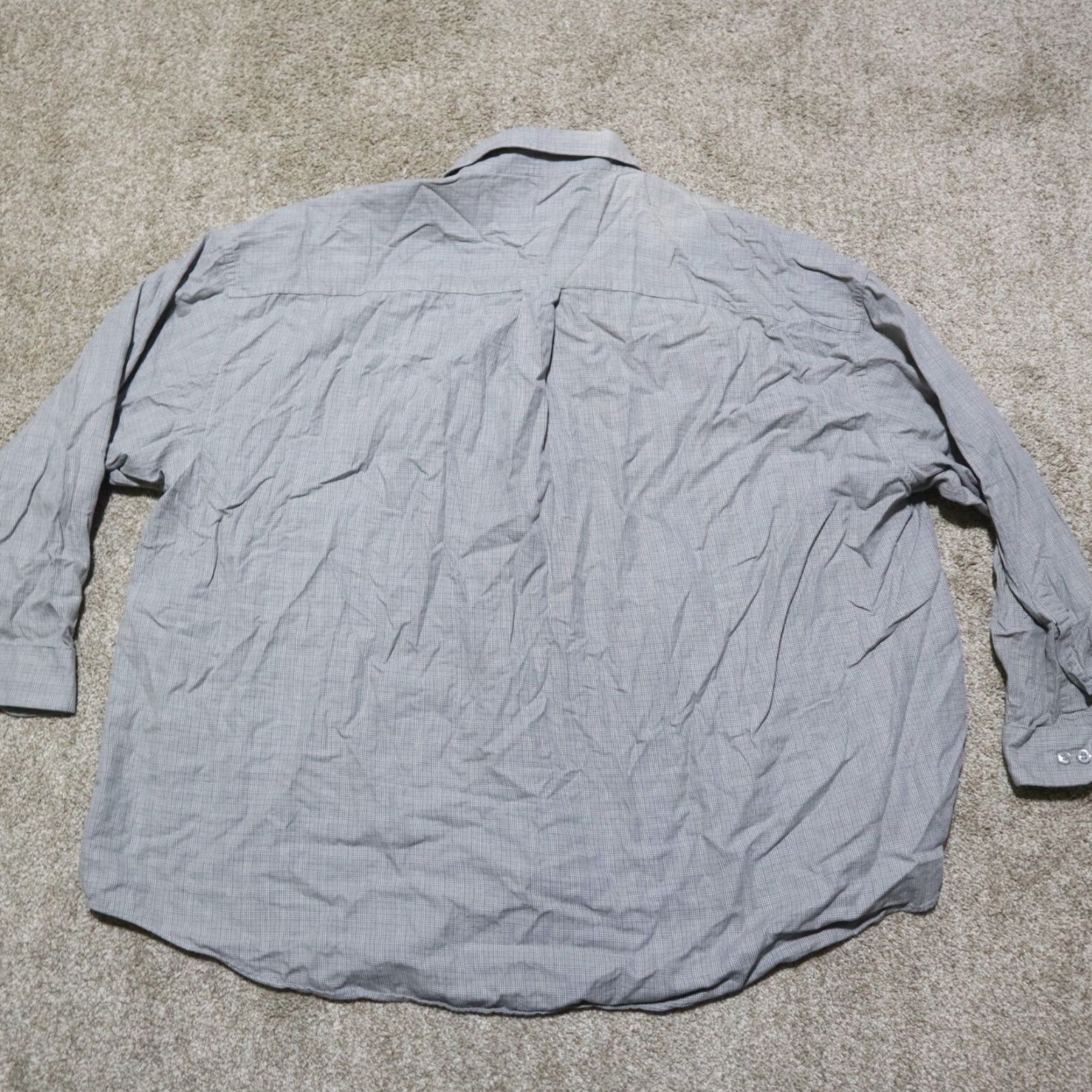 Van Heusen Van Heusen Shirt Gray Checkered Button Up Long Sleeve Adult Men Big 4X Plaid Modern Size US XXL / EU 58 / 5 - 8 Thumbnail