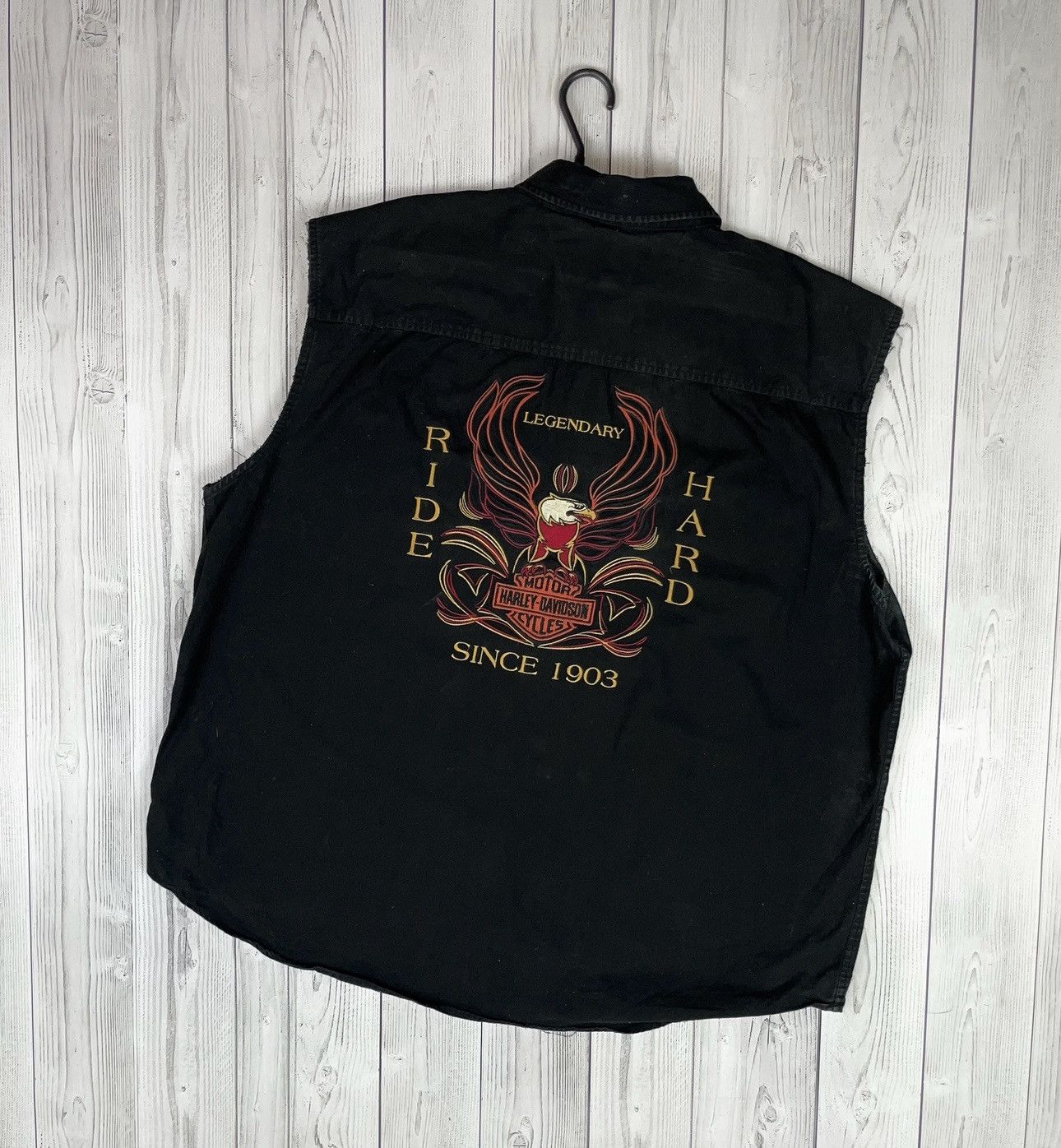 Harley Davidson Vintage Harley Davidson shirt big logo moto Bike rare XXL Size US XXL / EU 58 / 5 - 1 Thumbnail