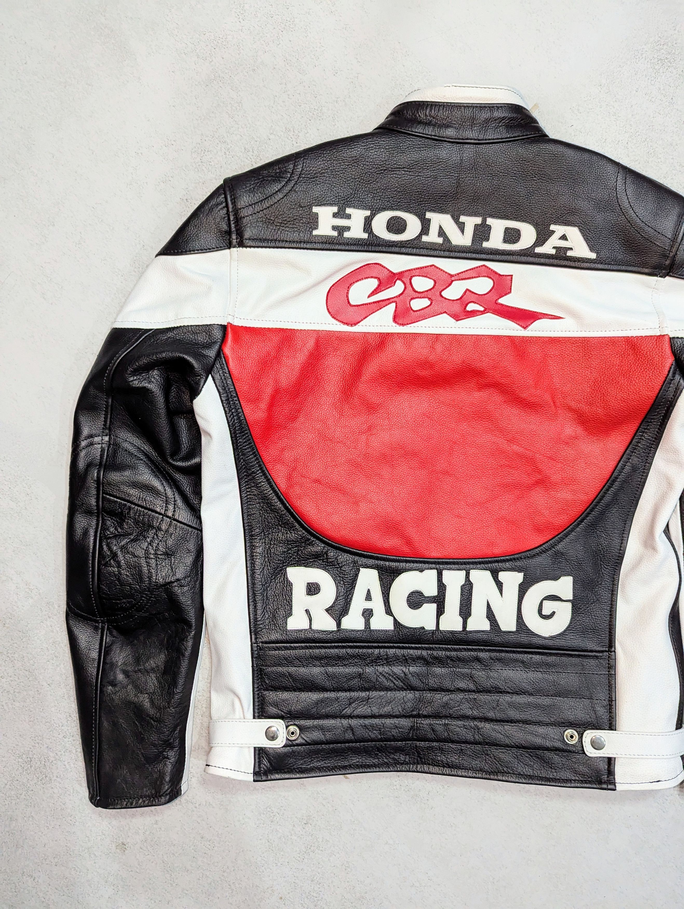 Honda 💥 Honda CBR Racing Leather Jacket Streetwear Retro Size M / US 6-8 / IT 42-44 - 8 Thumbnail