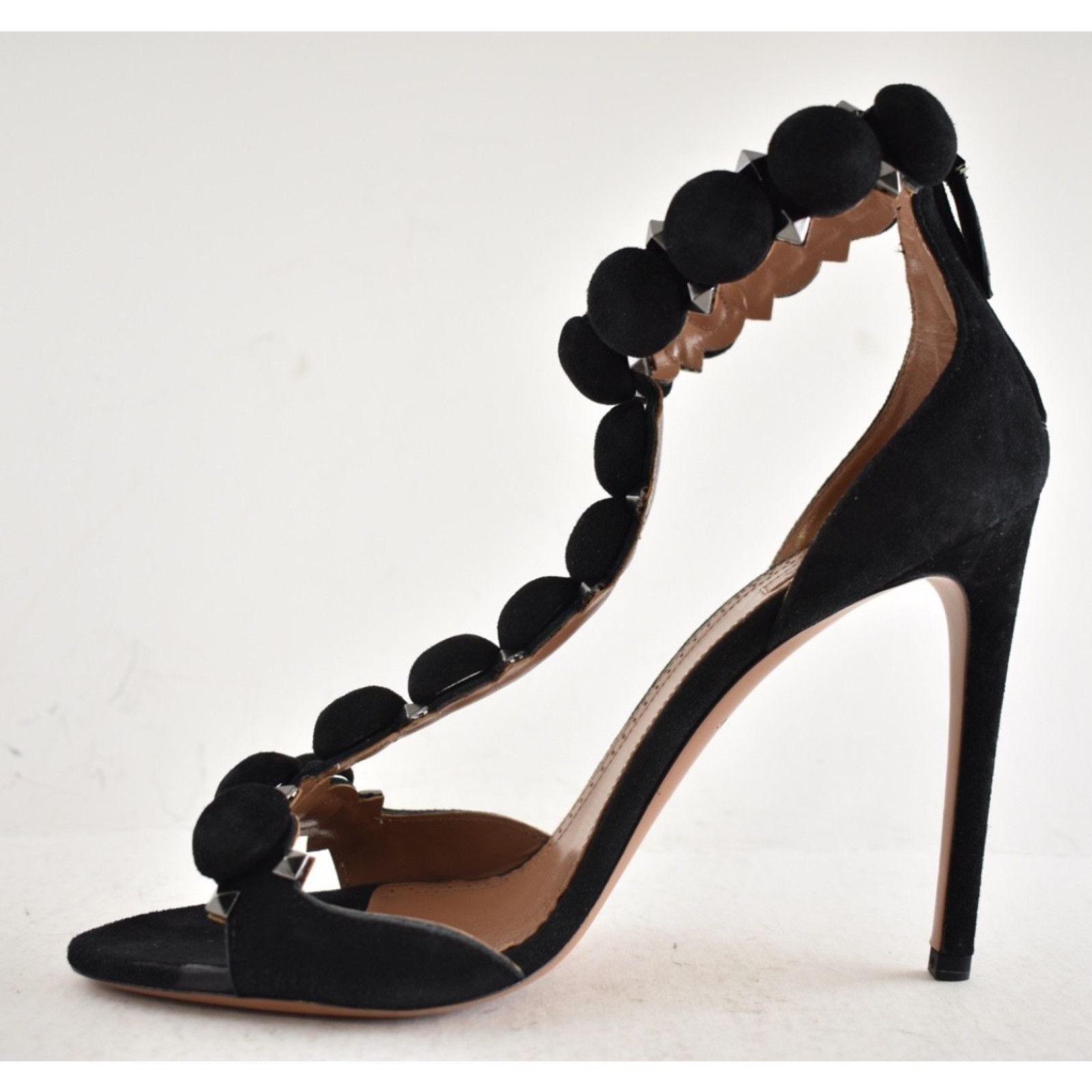 Alaia Alaia Bombe 110mm Black Suede Ankle T Strap Sandal 39.5 Size US 9.5 / IT 39.5 - 13 Thumbnail