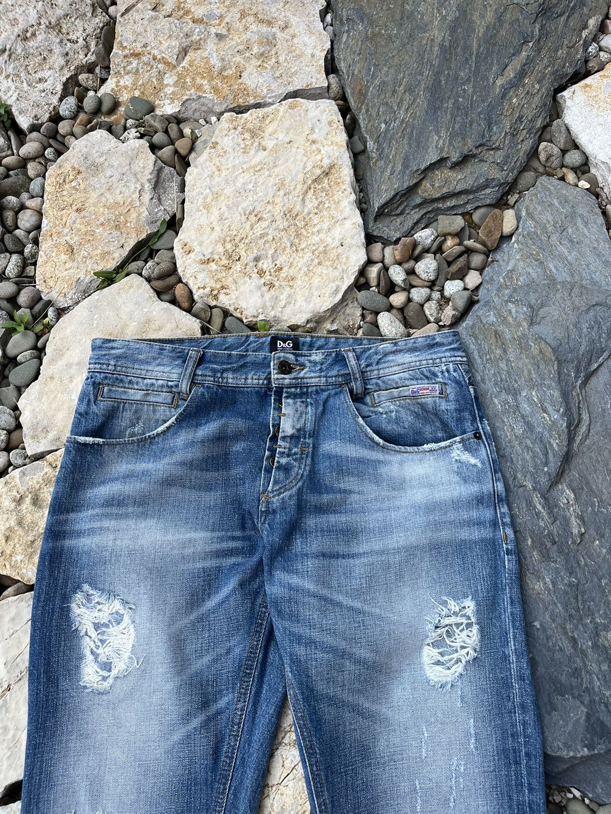 Dolce & Gabbana × Jean Vintage Dolce & Gabbana y2k distressed jeans ripped pants Size US 30 / EU 46 - 3 Thumbnail