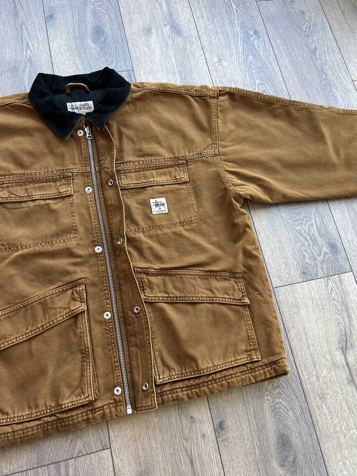 Stussy Stussy Washed Canvas Shop Jacket Bronze XXL Size US XXL / EU 58 / 5 - 7 Thumbnail