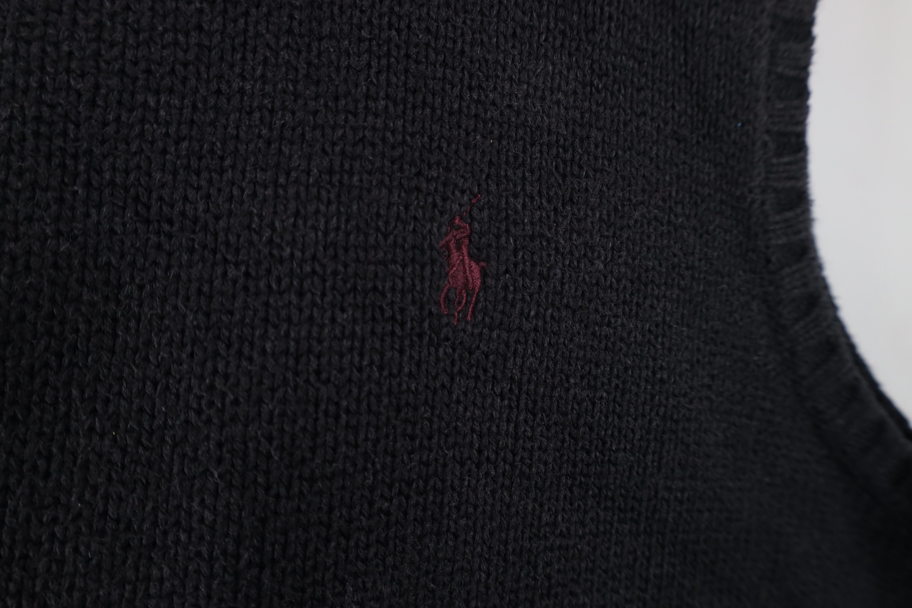 Ralph Lauren Vintage 90s Ralph Lauren Knit V-Neck Sweater Vest Black Size US XL / EU 56 / 4 - 4 Thumbnail