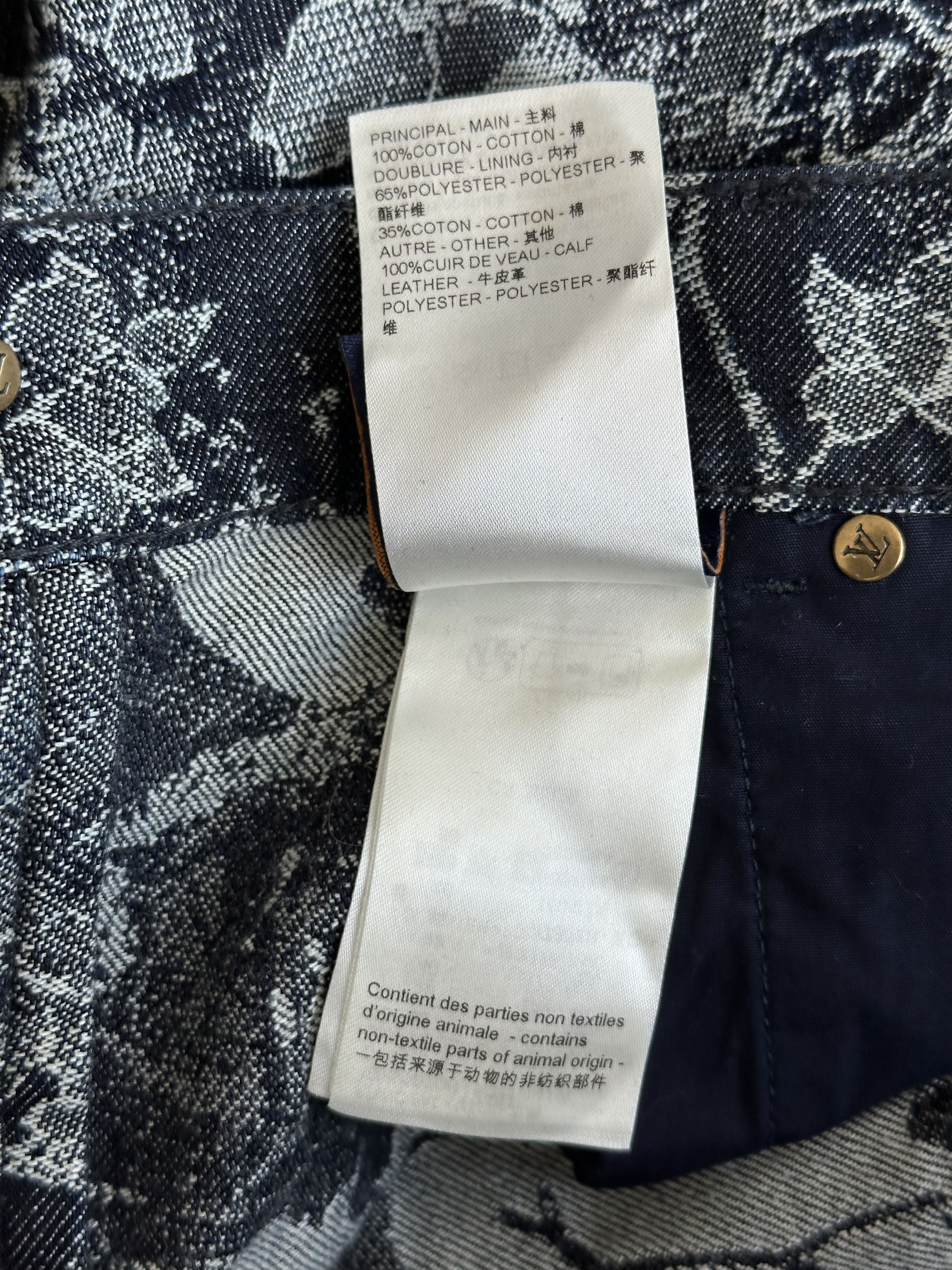 Louis Vuitton Louis Vuitton Blue & White Floral Denim Shorts Size US 38 / EU 54 - 4 Thumbnail