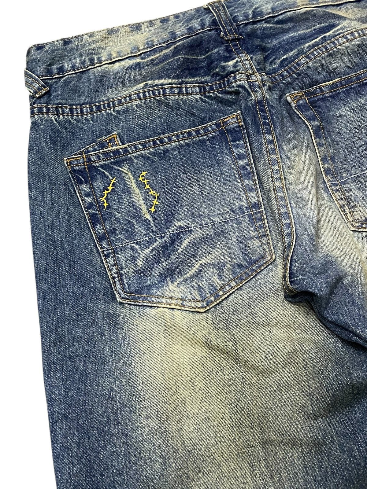 GOSTAR DE FUGA × Hysteric Glamour × Japanese Brand TuoGu Poems Muddy Wash Embroidered Jeans Size US 30 / EU 46 - 21 Thumbnail