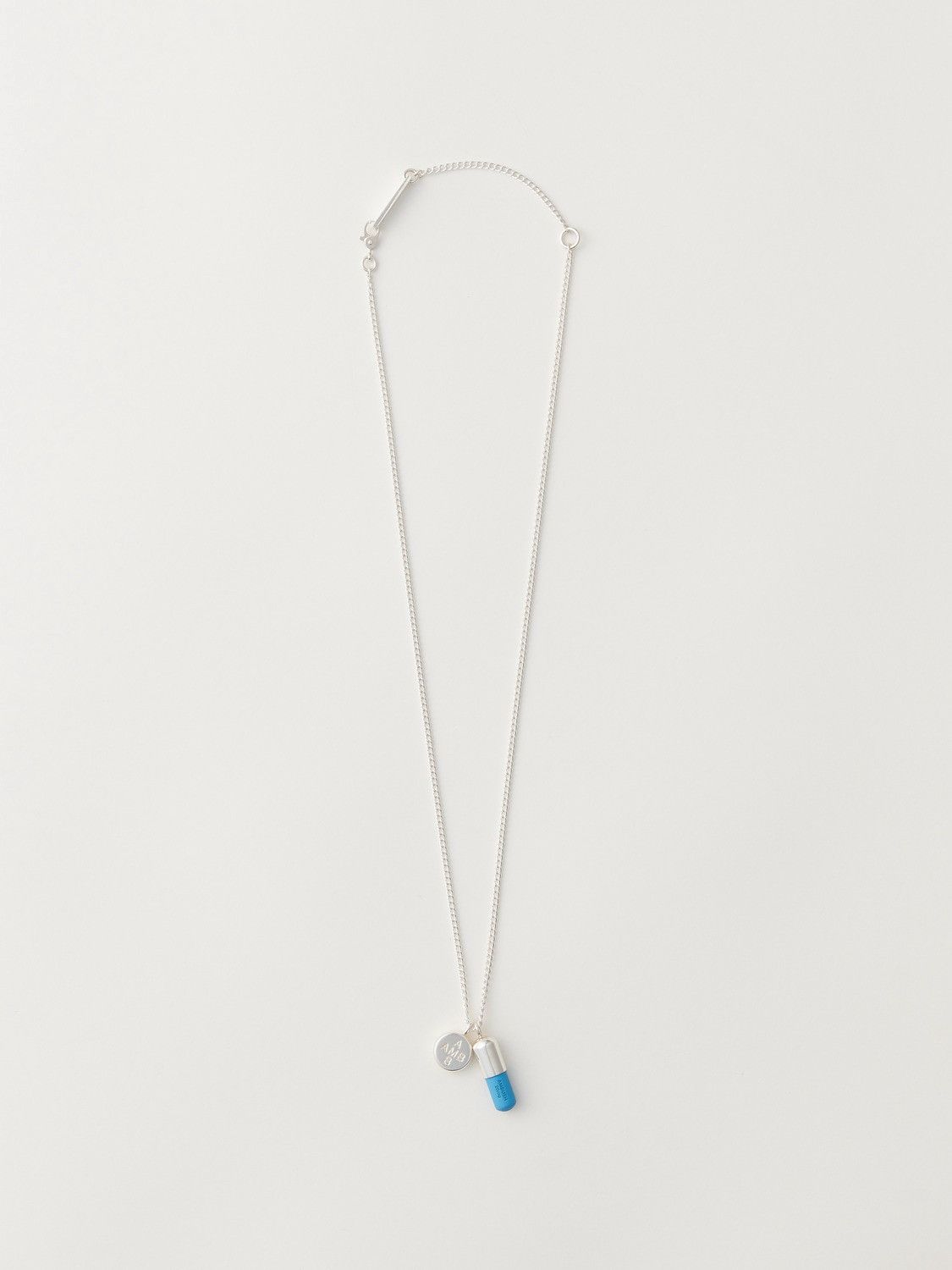 Ambush Pill Charm Necklace silver blue made in Japan