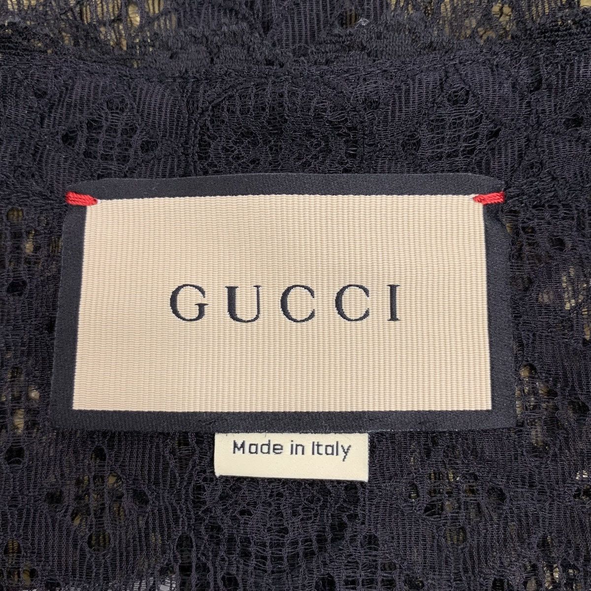 Gucci Gucci Hollow-out Floral Lace Trim Long Sleeve Shirt K26WX Size L / US 10 / IT 46 - 5 Thumbnail