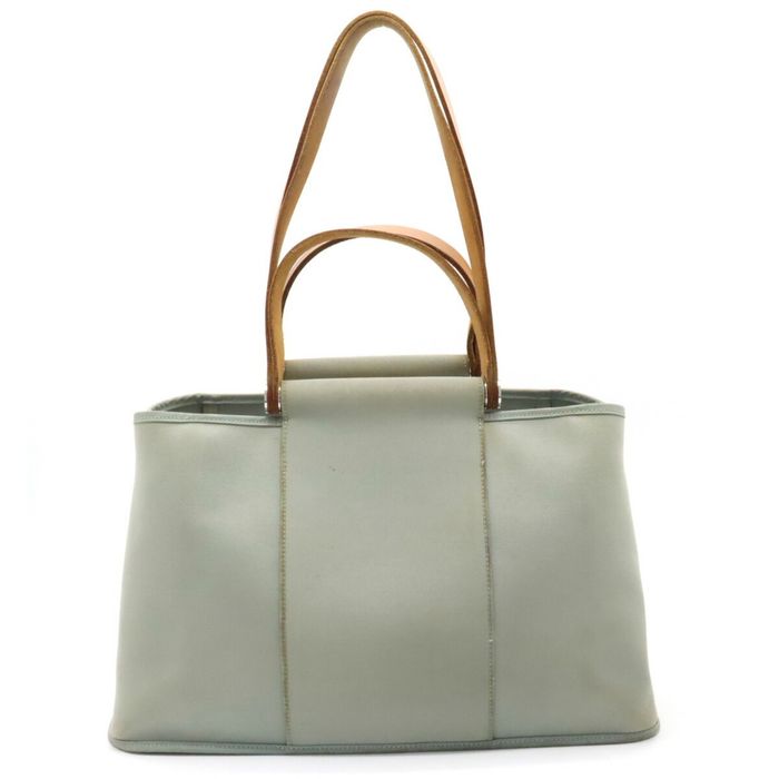 HERMES-Toile-Chevron-Canvas-Leather-Valparaiso-GM-Tote-Bag-Etoupe