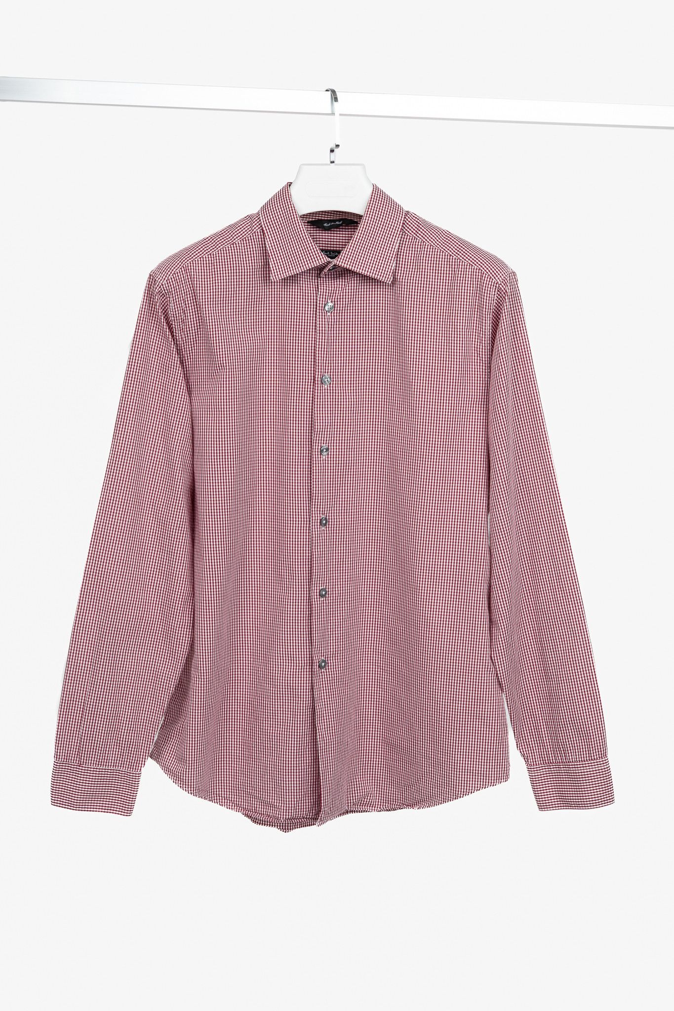 Paul Smith Paul Smith Byard Red & White Gingham Poplin Buttoned Shirt Size US L / EU 52-54 / 3 - 1 Thumbnail