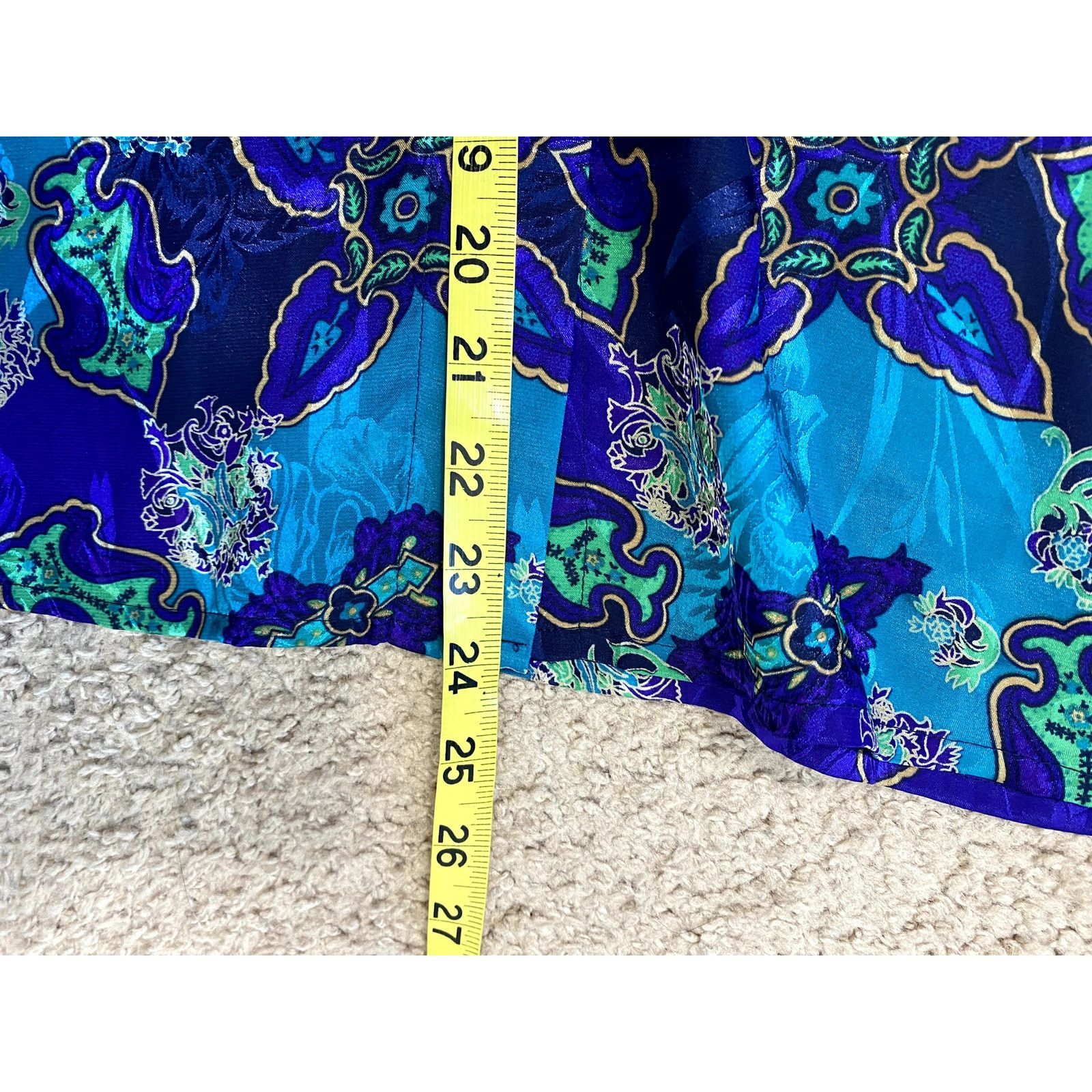 Vintage Women's Blue and Green Notations Blouse 8 Size M / US 6-8 / IT 42-44 - 5 Thumbnail
