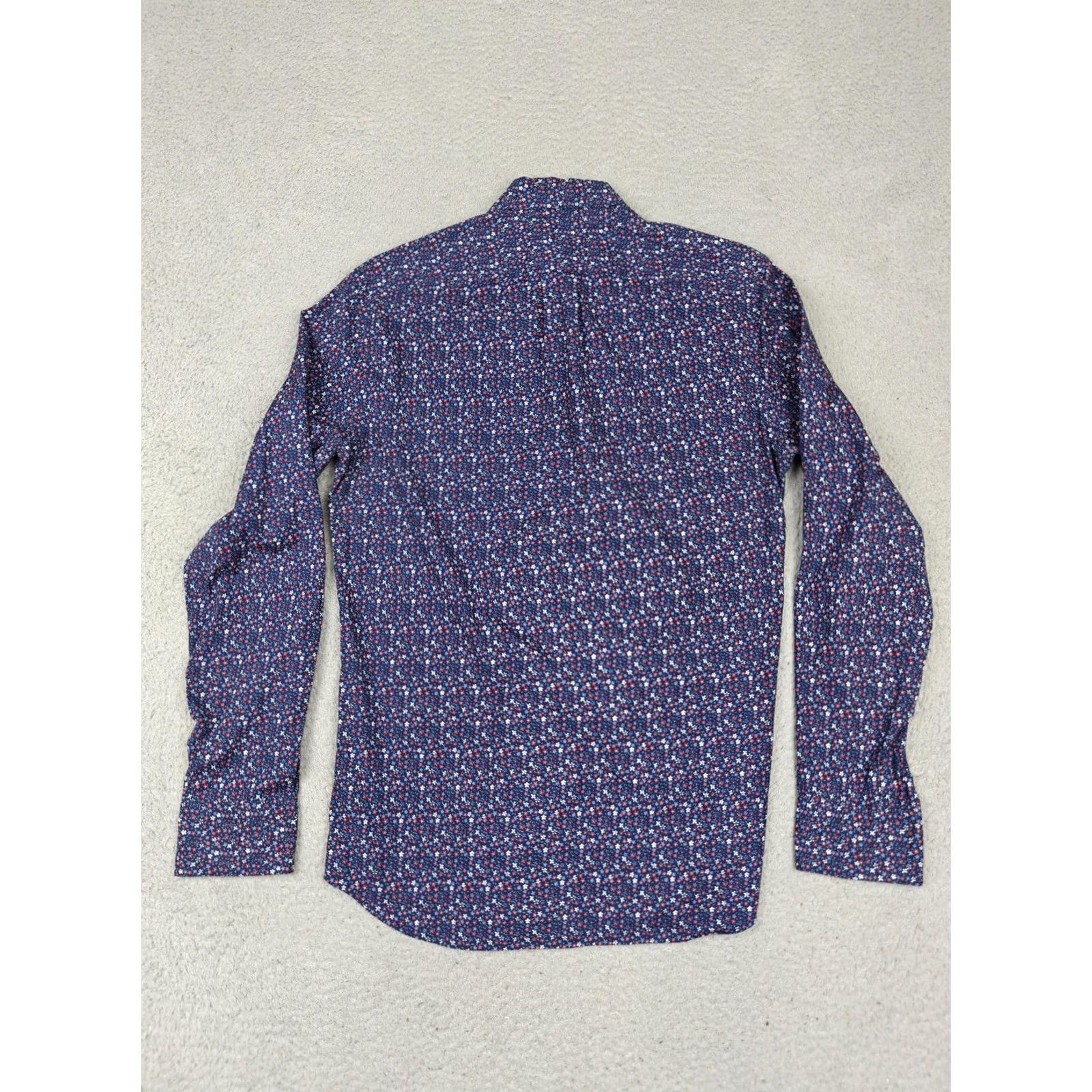 J.Crew J.Crew Mens Small Blue Floral Slim Fit Stretch Button Down Long Sleeve - Vintage Size US S / EU 44-46 / 1 - 5 Thumbnail