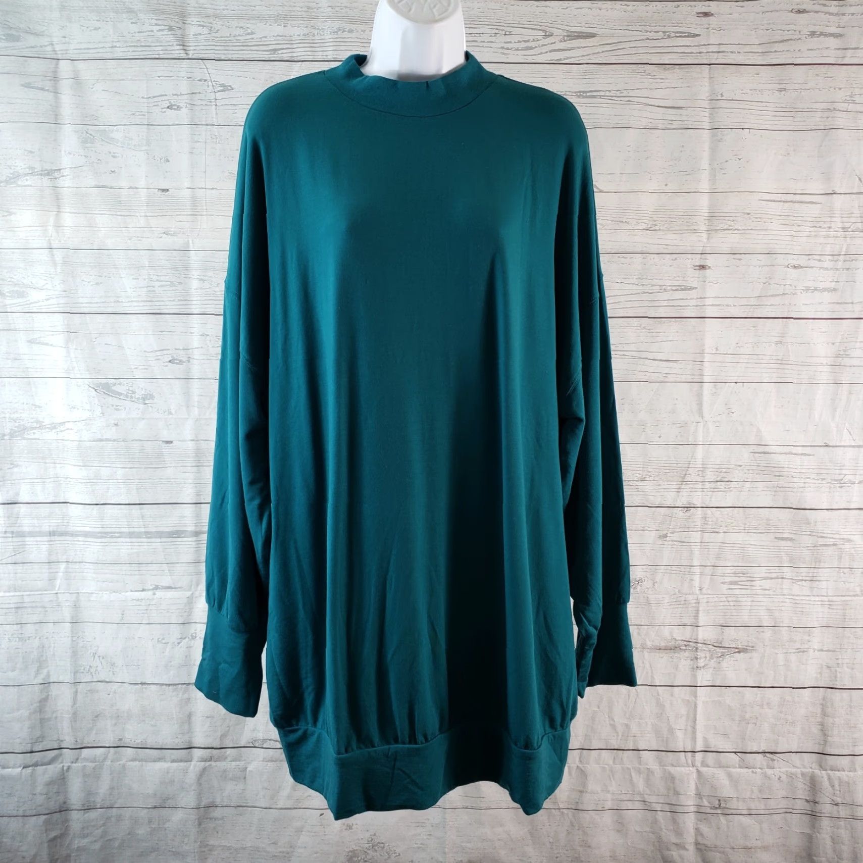 Fabletics Fabletics Pullover Jody Mock Neck Long Sleeve Oversized Sz L Teal Blue Womens Size L / US 10 / IT 46 - 2 Thumbnail