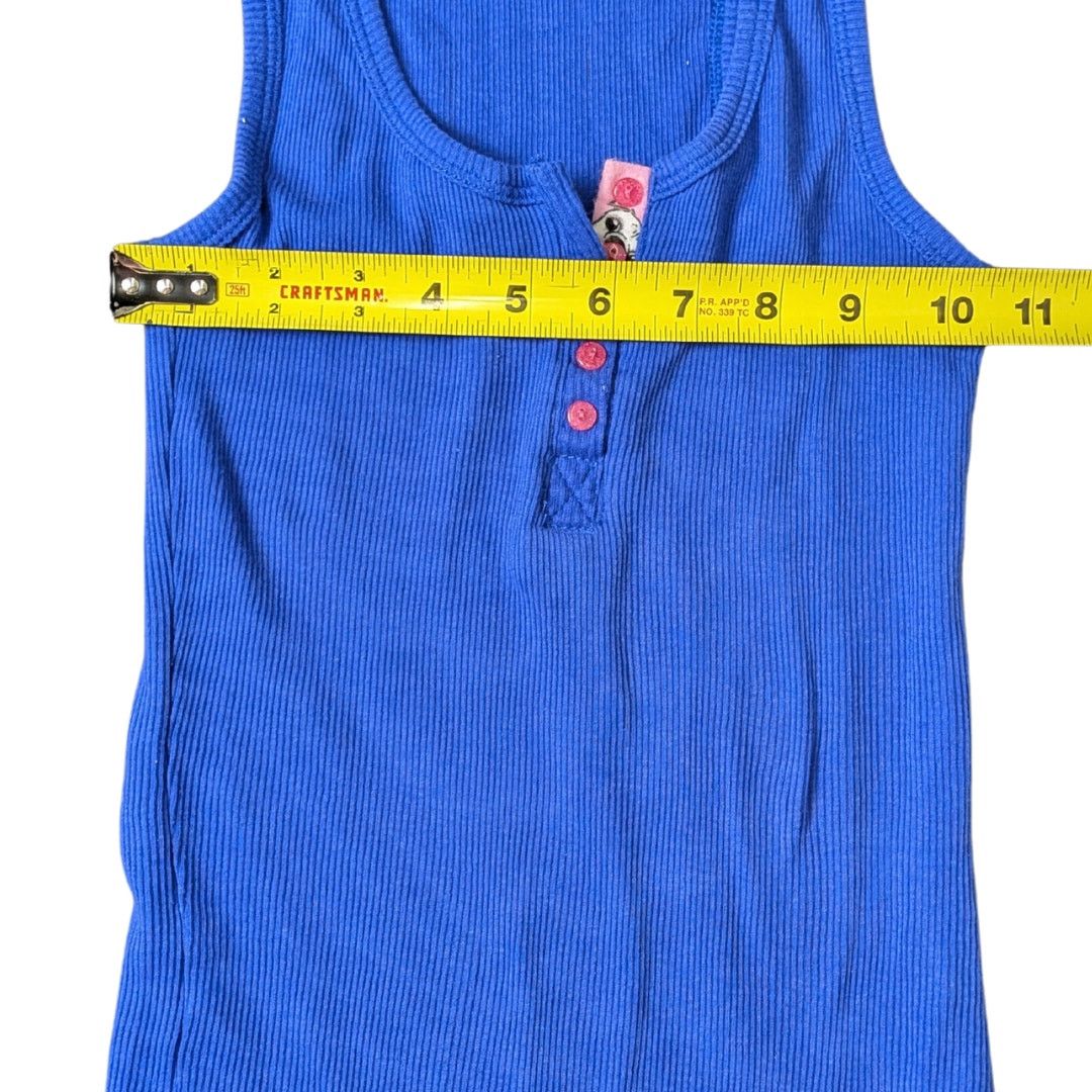 Vintage Vintage Sleep Riot Y2K Fitted Blue Tank Top | Women's M Size M / US 6-8 / IT 42-44 - 5 Thumbnail