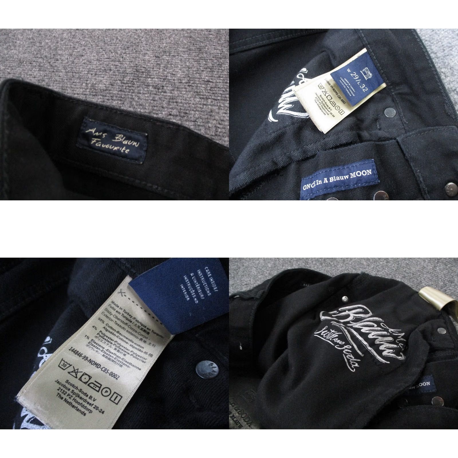 Scotch & Soda Scotch & Soda Jeans Men 29 x 32 Black Denim Ralston Straight Ams Blauw Favourite Jeans Size US 32 / EU 48 - 8 Thumbnail