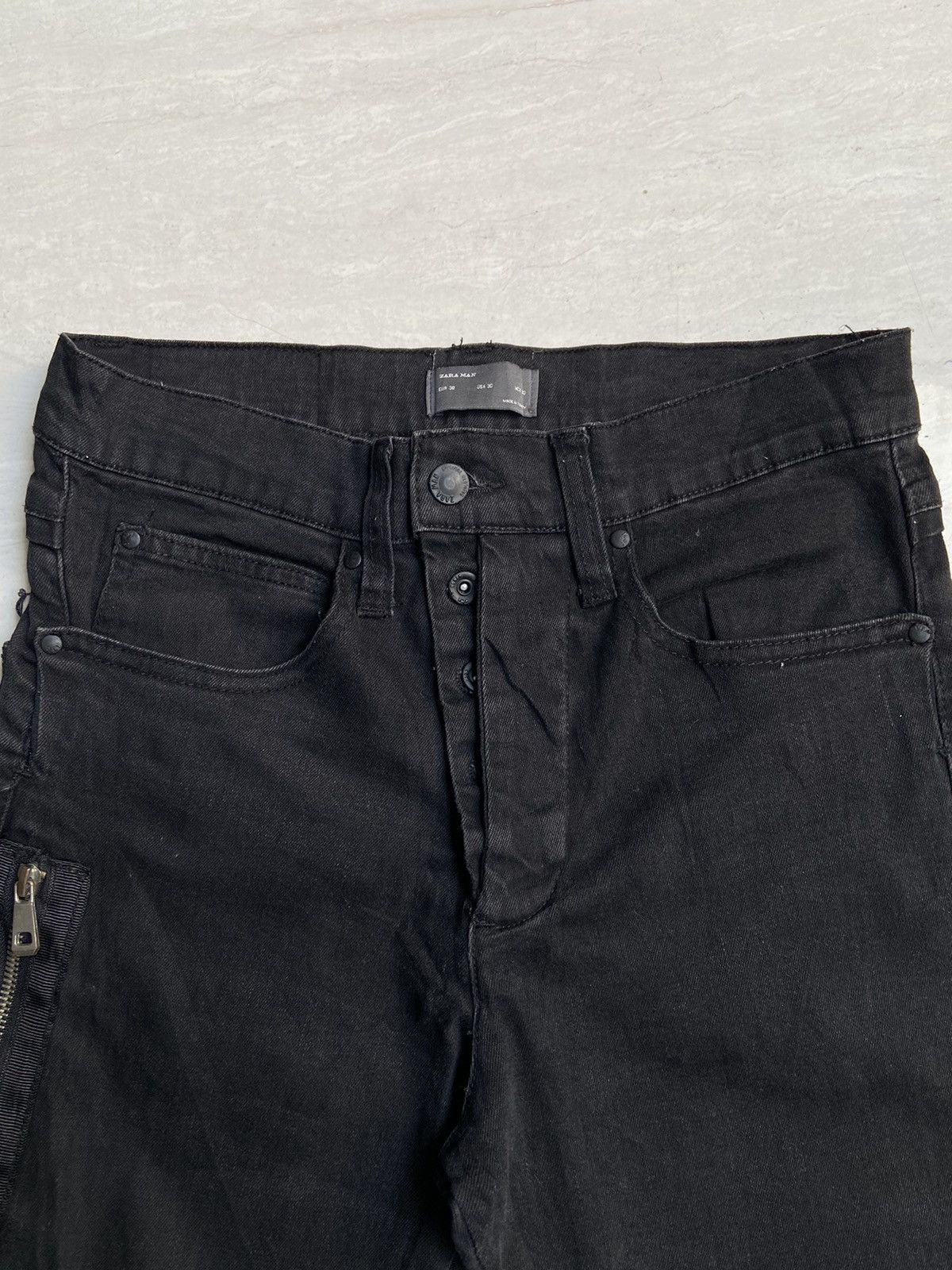 Zara ZARA MAN Black Buttonfly Zip Denim Size US 28 / EU 44 - 8 Thumbnail
