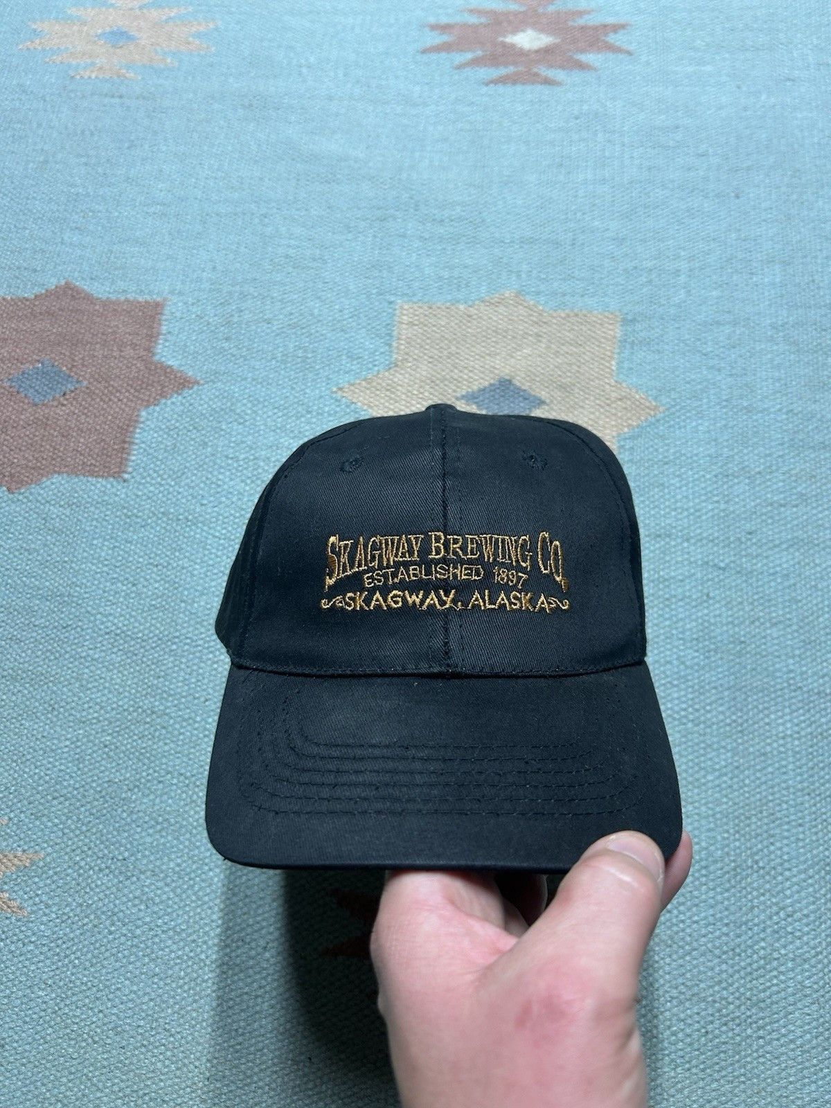 Vintage Vintage SnapBack hat Skagway brewing Alaska black beer Size ONE SIZE - 2 Thumbnail
