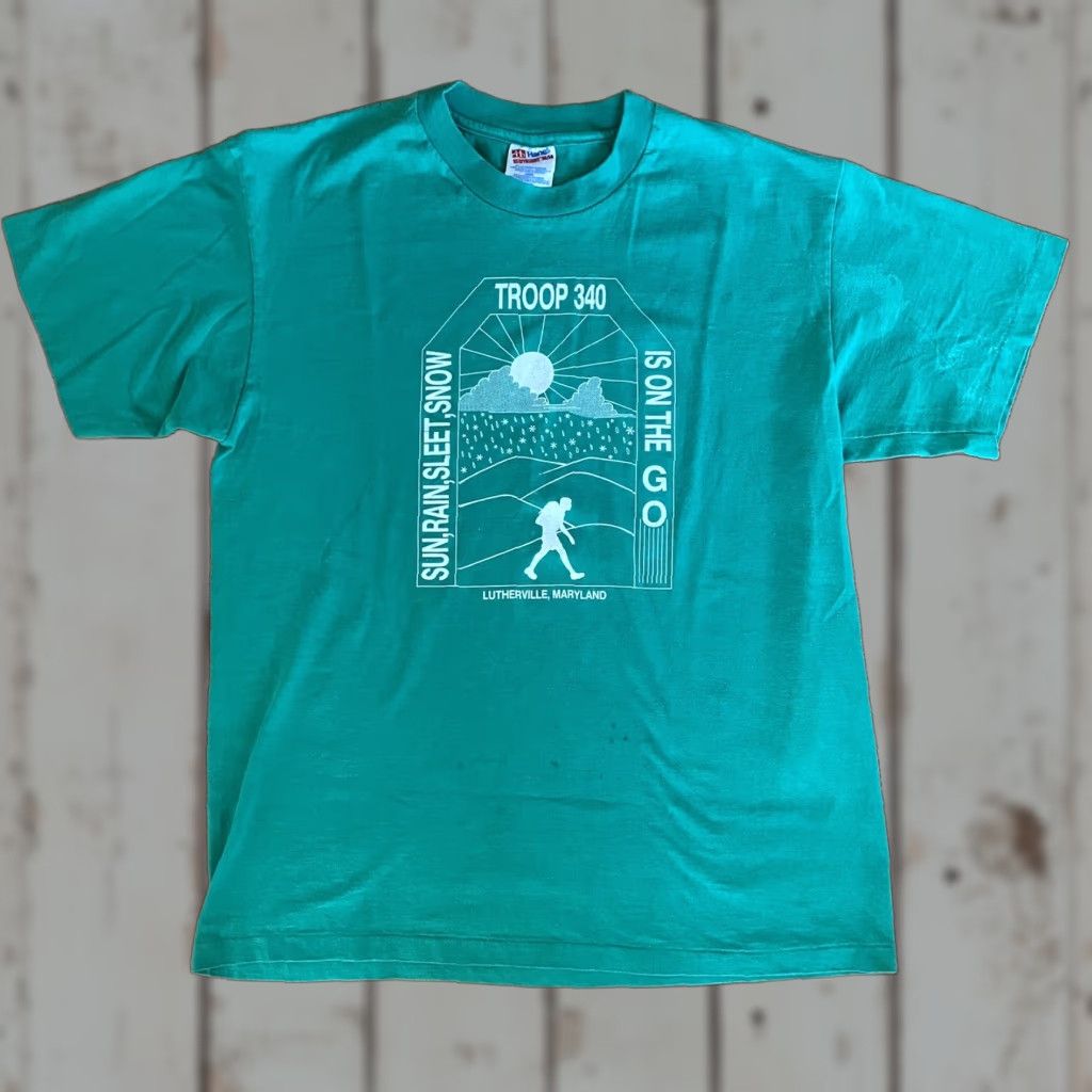 Vintage **VINTAGE LARGE GREEN BOY SCOUTS AMERICA T-SHIRT** User: **VINTAGE LARGE GREEN BOY SCOUTS AMERICA T-SHIRT** Size US L / EU 52-54 / 3 - 1 Thumbnail