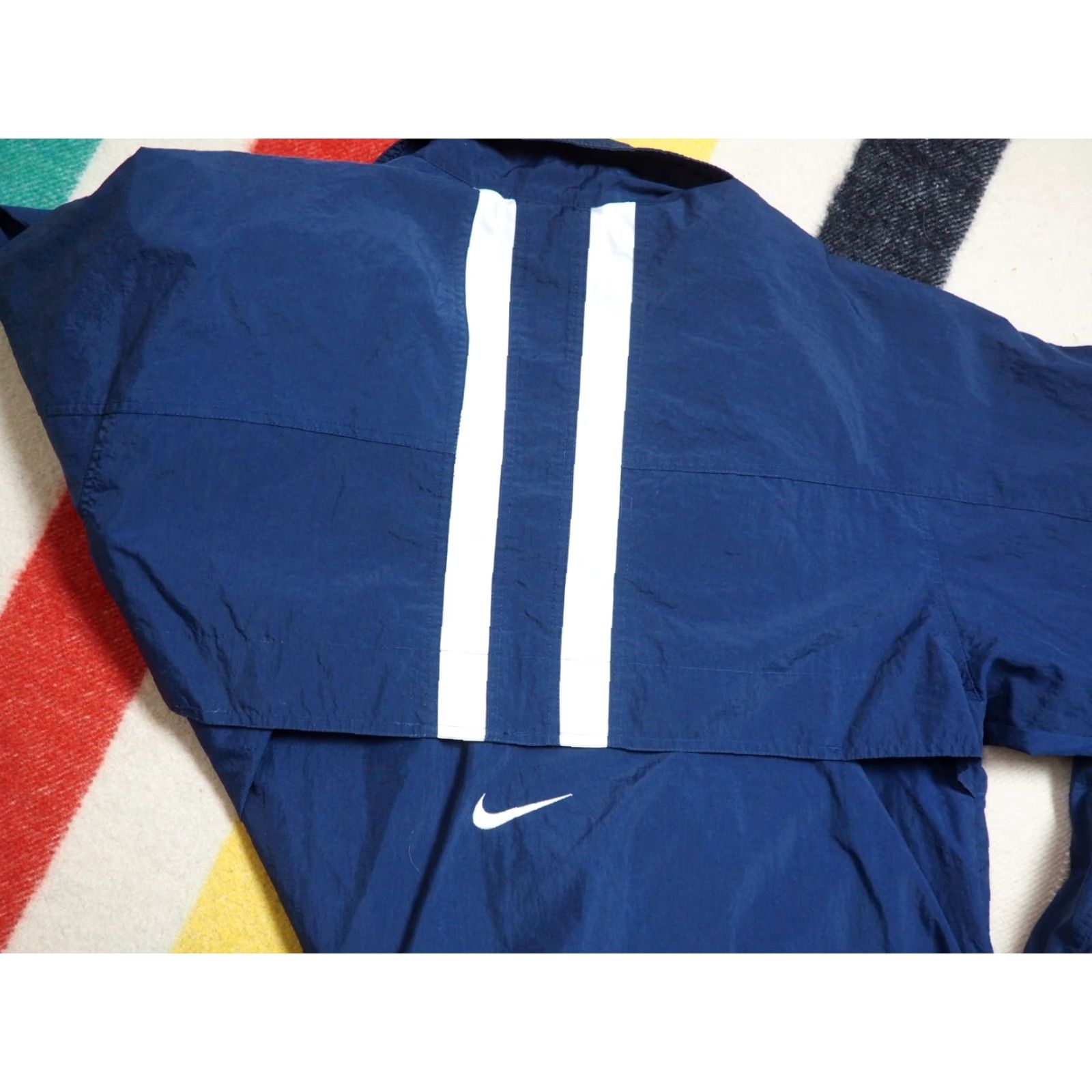 Nike VTG Nike Windbreaker Jacket Navy Swoosh 1/2 Zip Nylon Mens L Blue 90s Windbreaker Logo Jacket, 90s Theme, Regular Fit Size US L / EU 52-54 / 3 - 3 Thumbnail