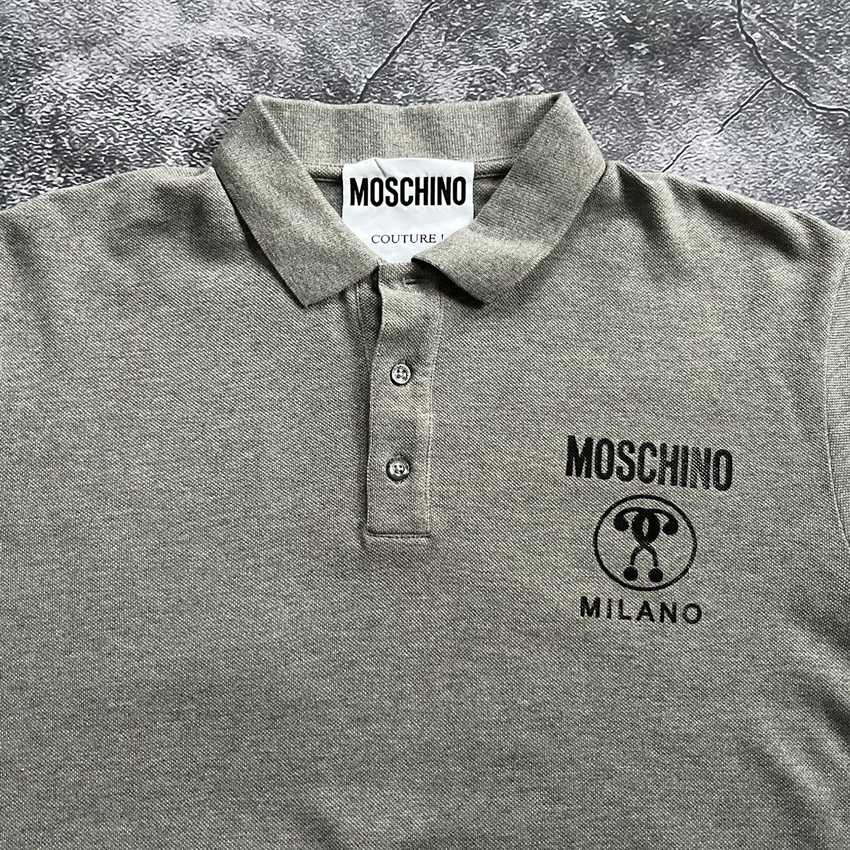 Moschino Moschino Milano Men’s Gray Polo Shirt Size M Italy Designer Size US M / EU 48-50 / 2 - 2 Thumbnail