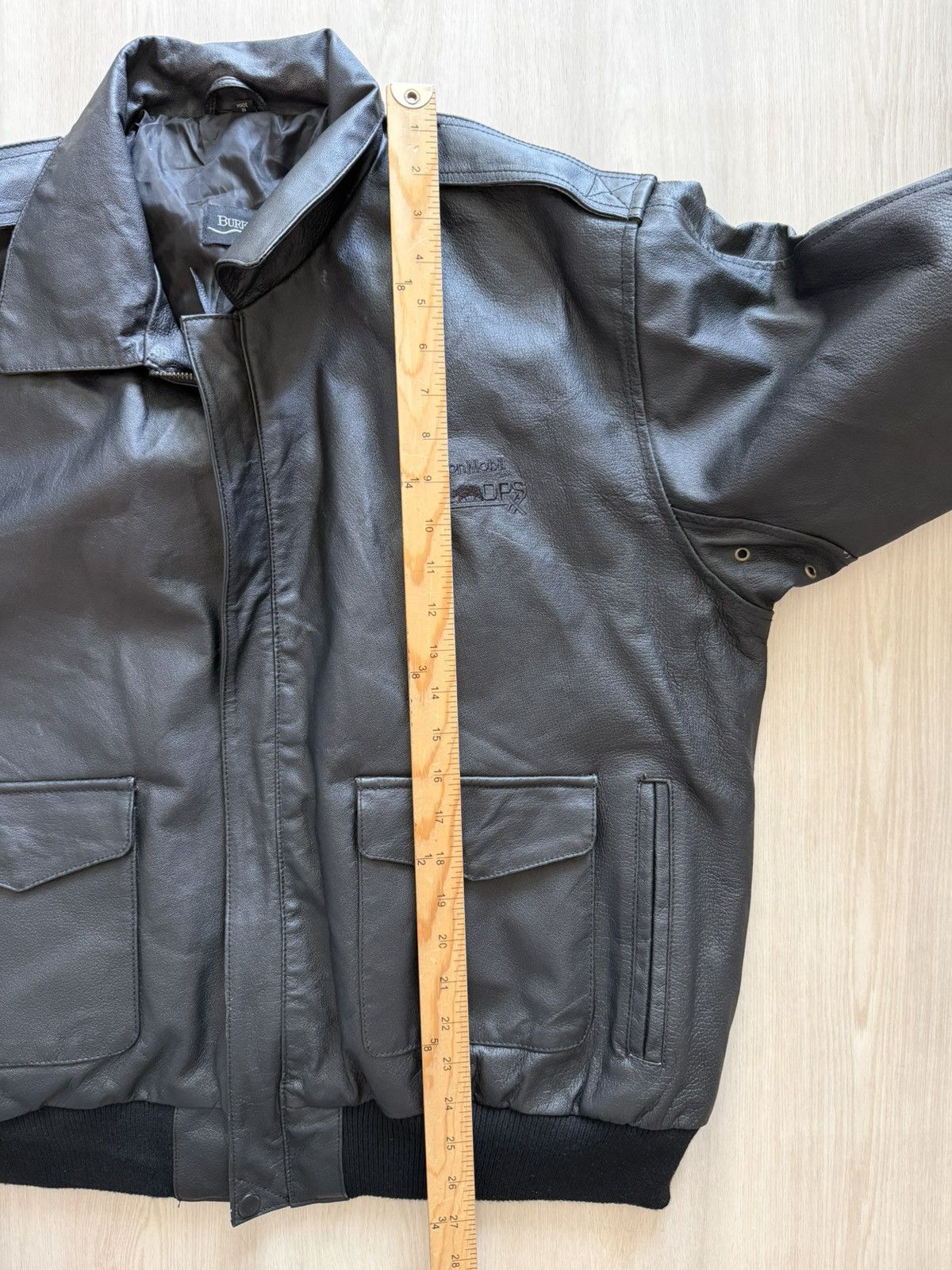 Vintage Vintage Burks Bay Exxon Mobile Leather Bomber Jacket Sz XL Size US XL / EU 56 / 4 - 9 Thumbnail