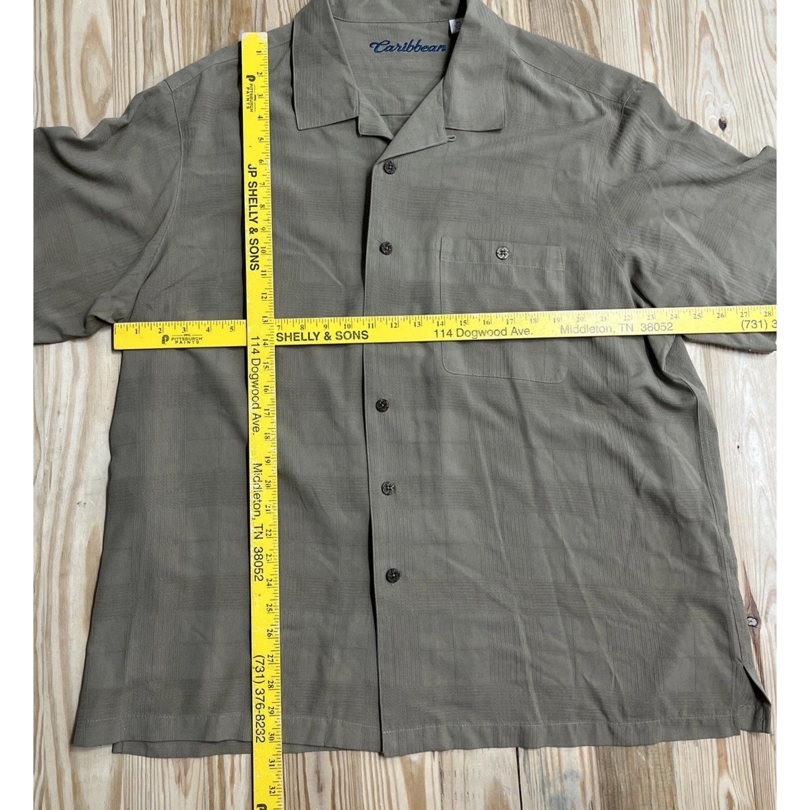 Caribbean Caribbean Men's Green Palm Tree Collared Shirt Size XL Size US XL / EU 56 / 4 - 4 Thumbnail